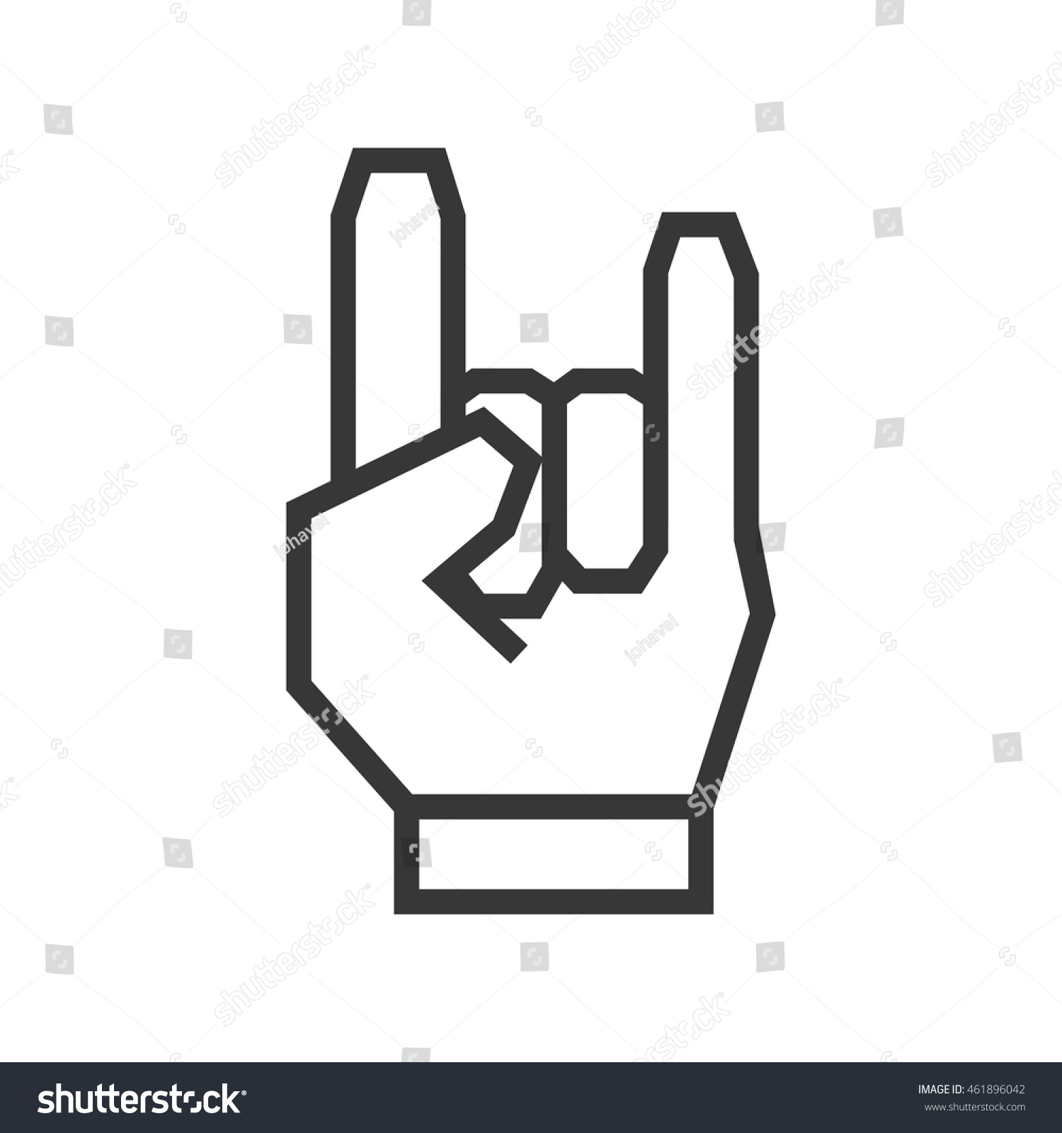 Rock Music Concept Represented By Hand Gesture Icon. Isolated And Flat ...