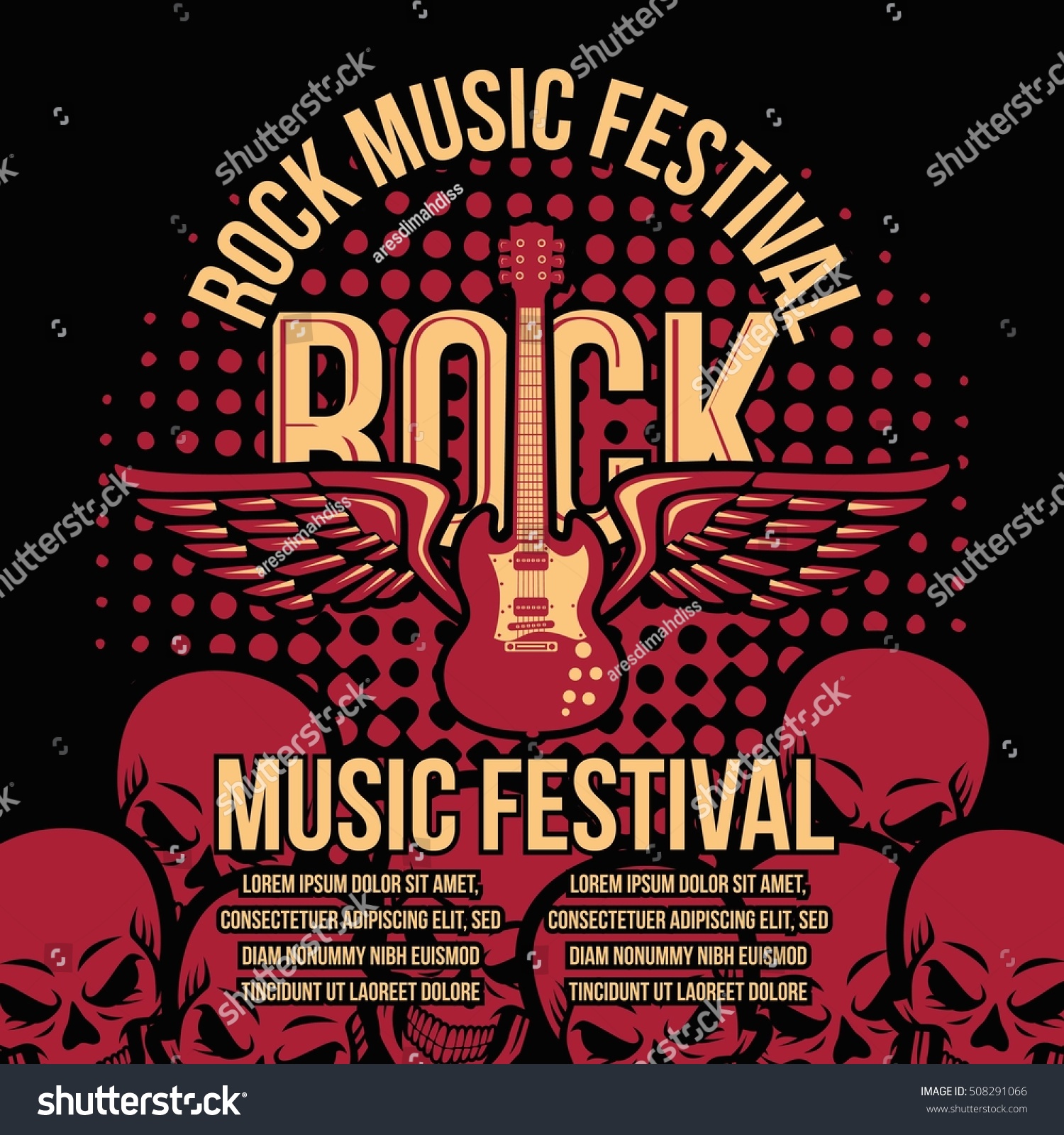 Rock Music Party Rock Festival Poster Stock Vector 508291066 - Shutterstock