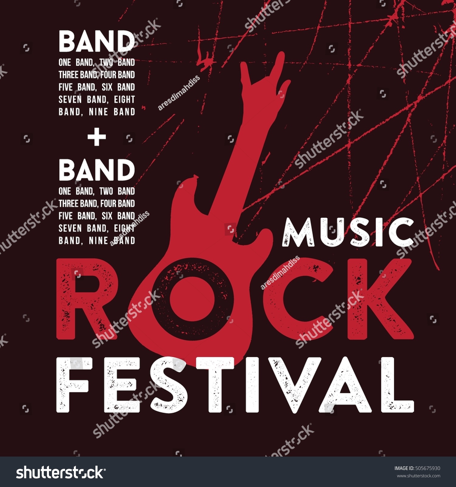 Rock Music Poster Template Stock Vector (Royalty Free) 505675930 ...