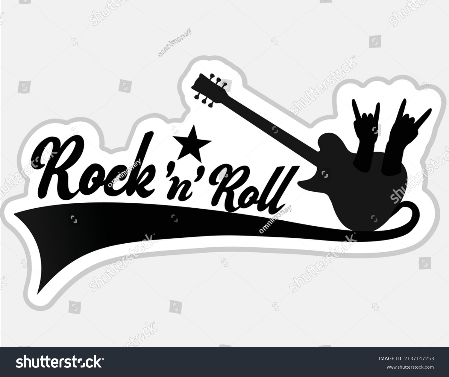 Rock N Roll Banner Logo Emblem Stock Vector (Royalty Free) 2137147253 ...