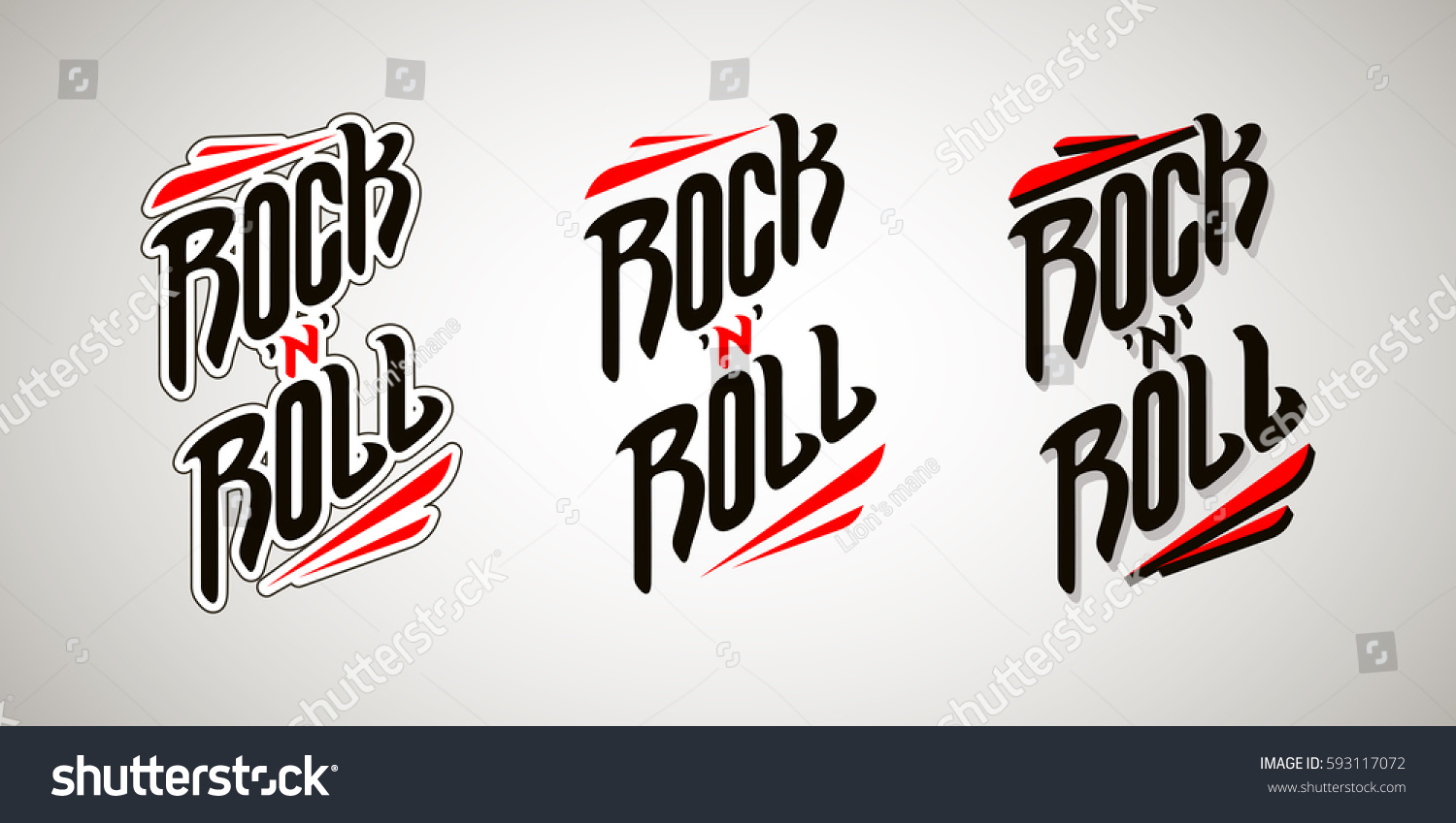 Rock N Roll Music Lettering Text Stock Vector 593117072 - Shutterstock