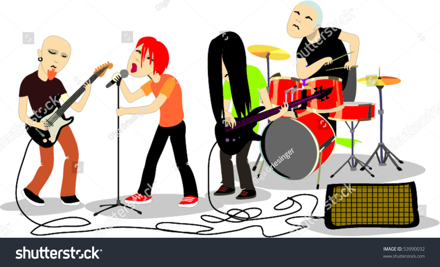 Rock-Punk Band Stock Vector Illustration 53990032 : Shutterstock