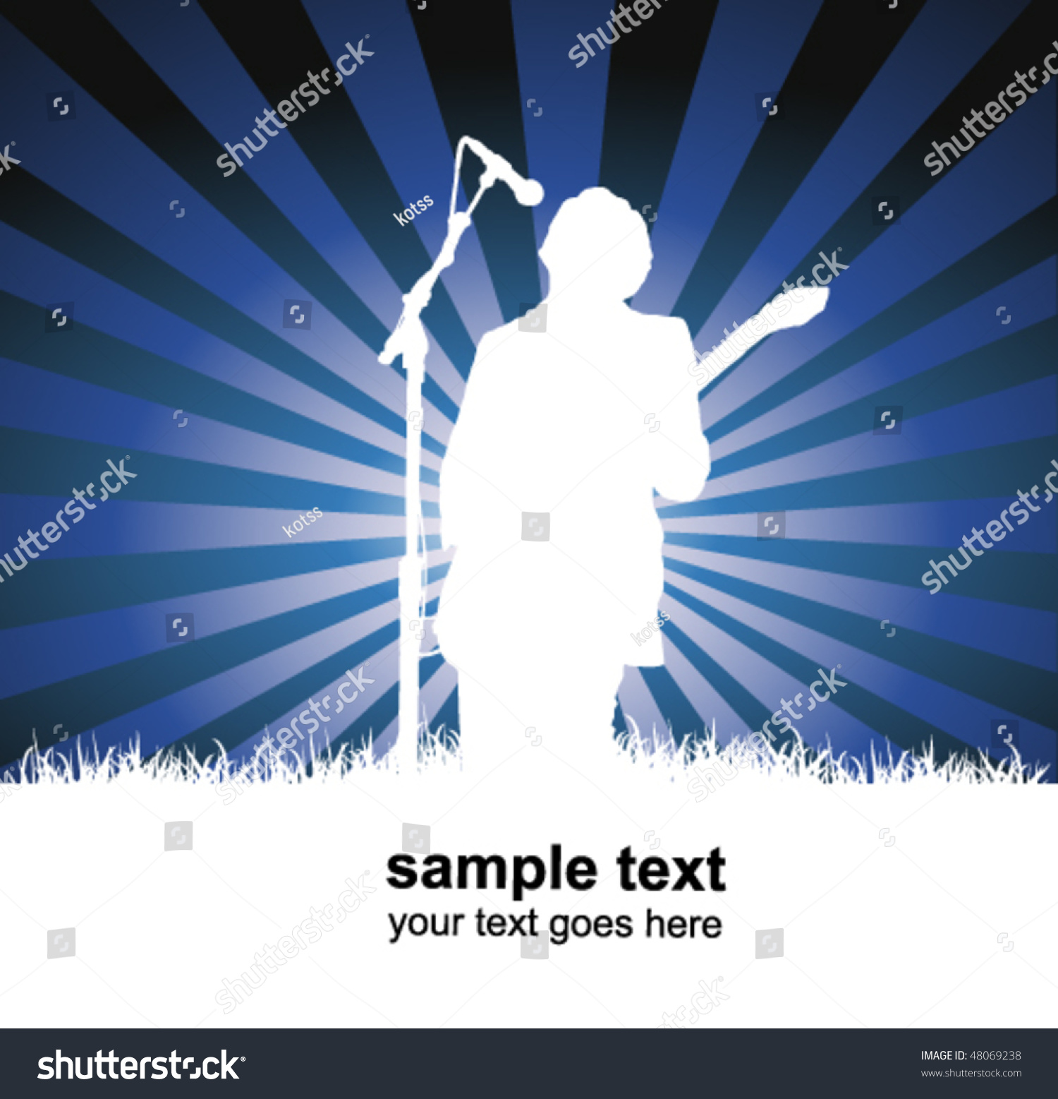 Rock Singer Guitar Stock Vector (Royalty Free) 48069238