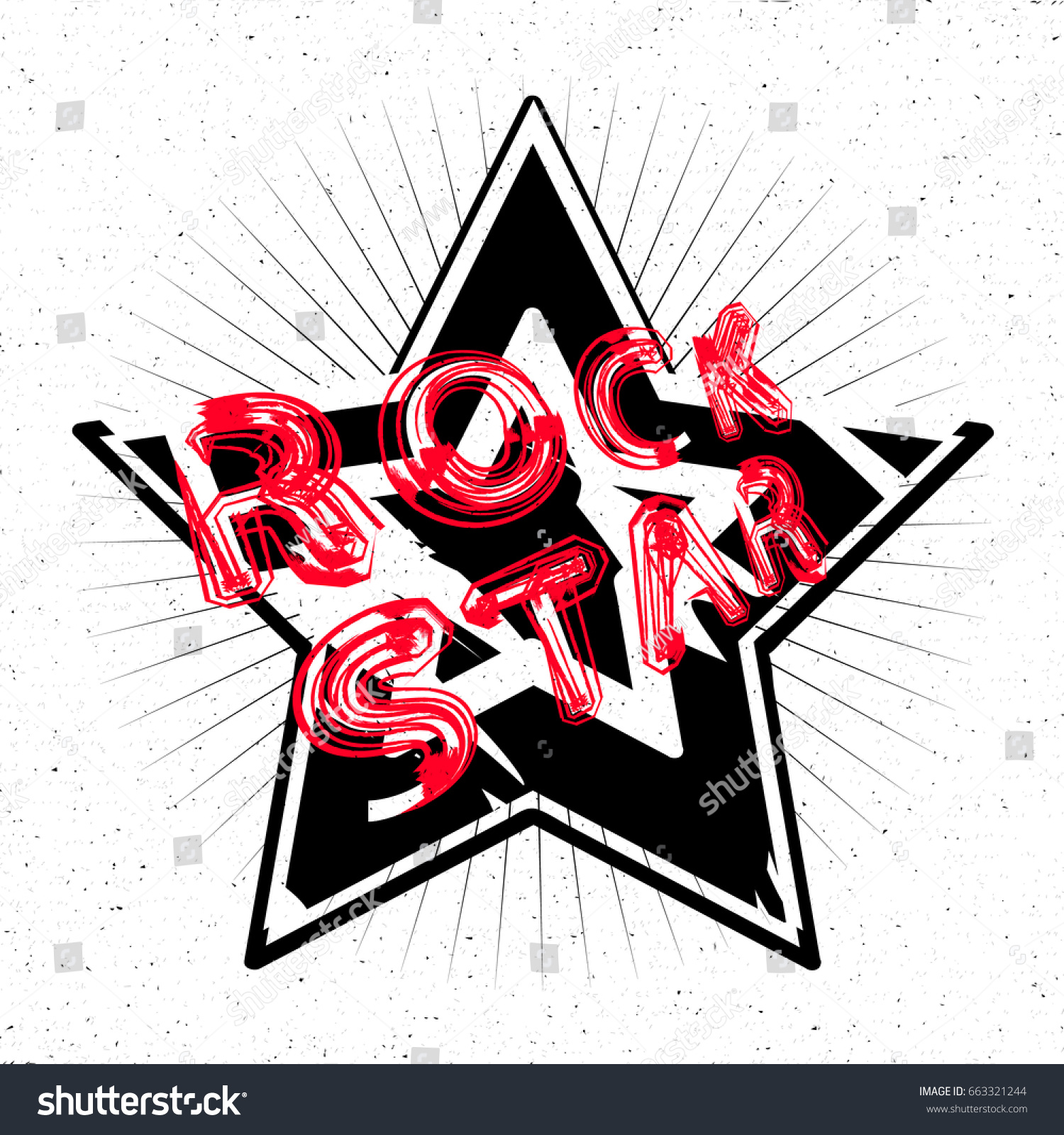 Rock Star Design Tshirt Rock Mark Stock Vector (Royalty Free) 663321244