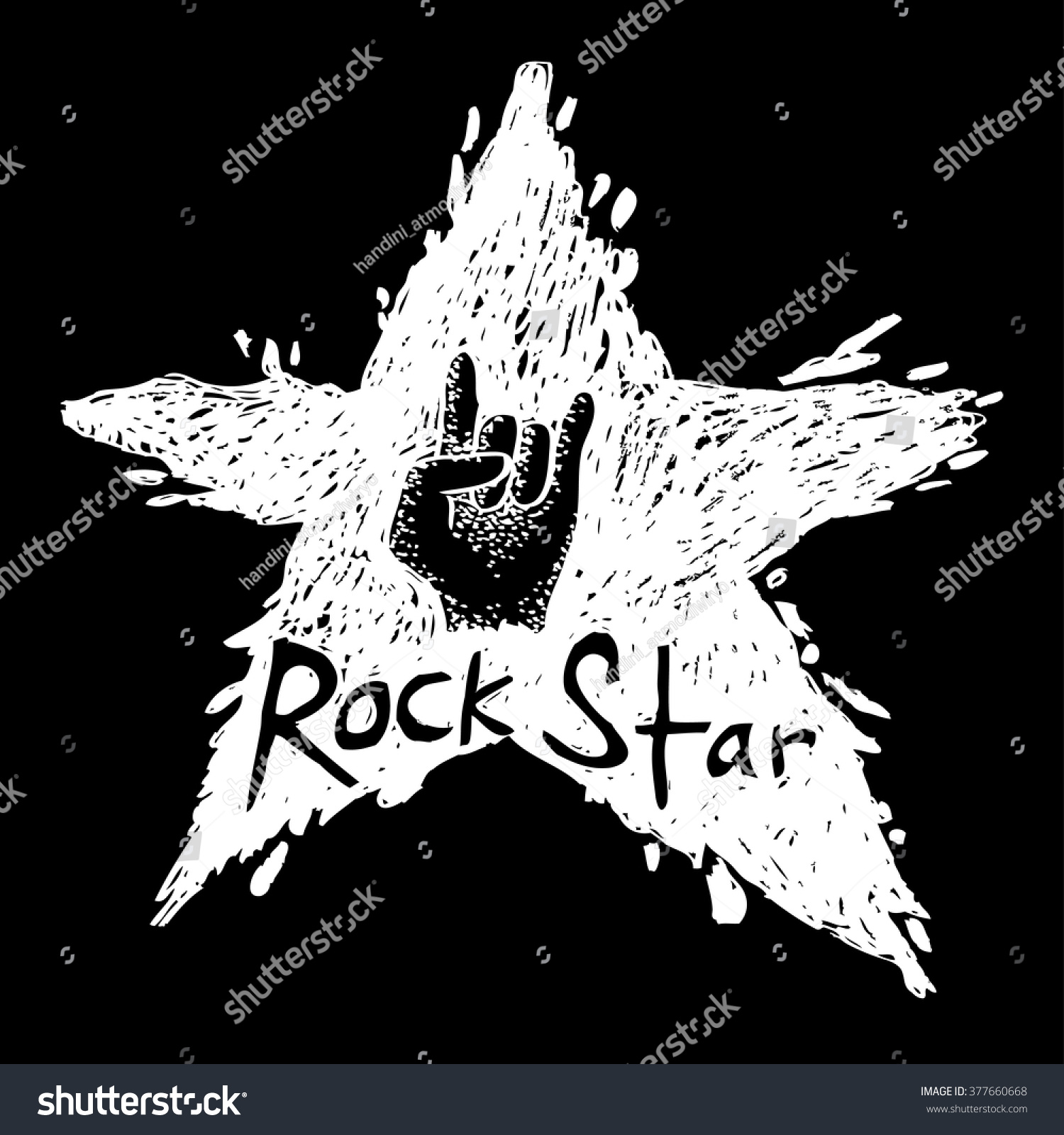 Rock Star Hand Drawing Illustration Stock Vector 377660668 - Shutterstock