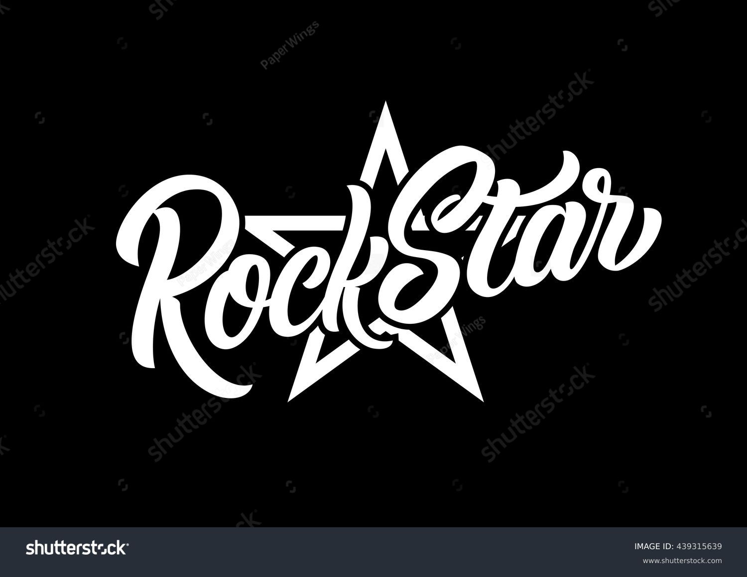 Rock Star Lettering Print. Stock Vector Illustration 439315639 ...