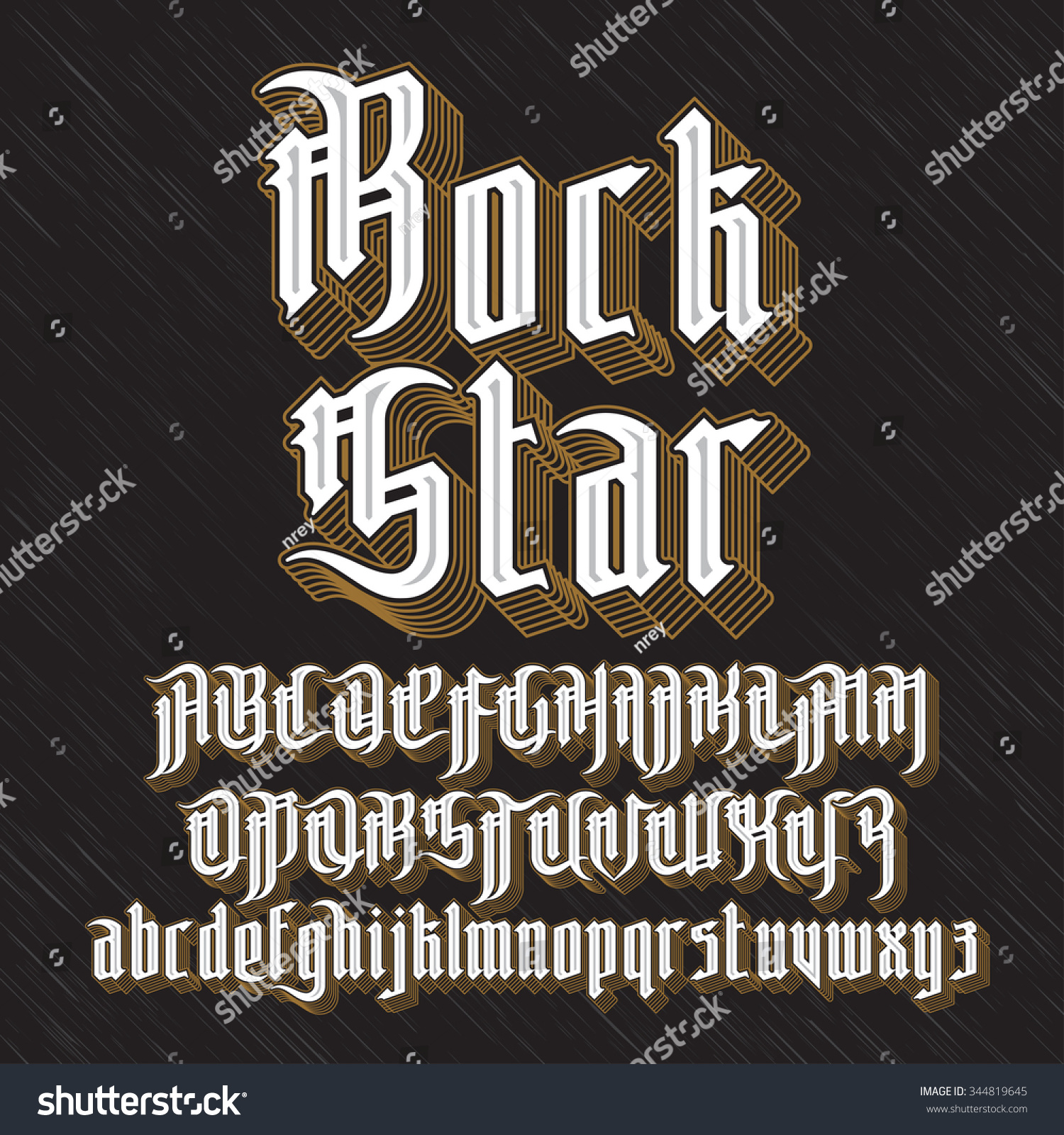 Rock Star Modern Gothic Style Font Stock Vector (Royalty Free) 344819645