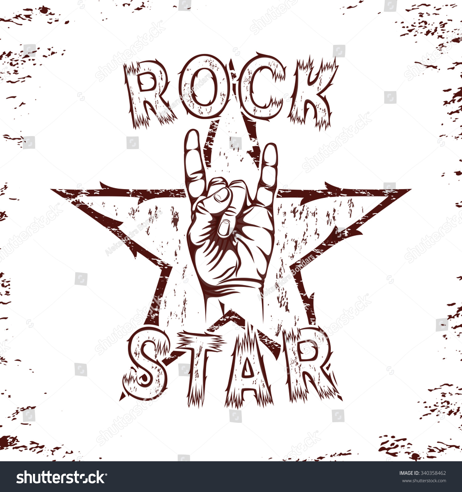 Rock Star Print Tshirt Graphic Vector Stock Vector (Royalty Free ...