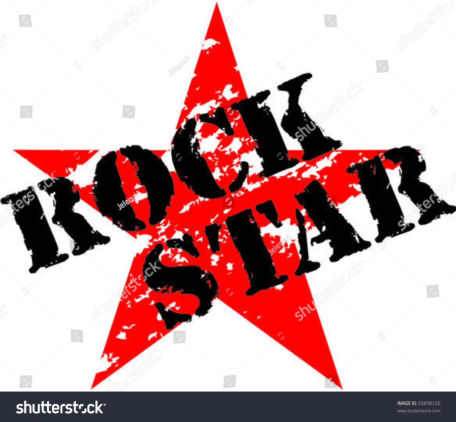 Rock Star Rubber Stamp Stock Vector 55858120 - Shutterstock