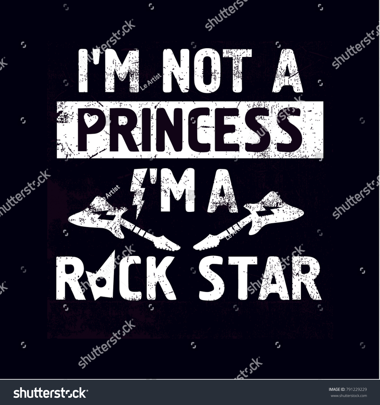 Rock Star Slogan Print Designim Not Stock Vector Royalty Free