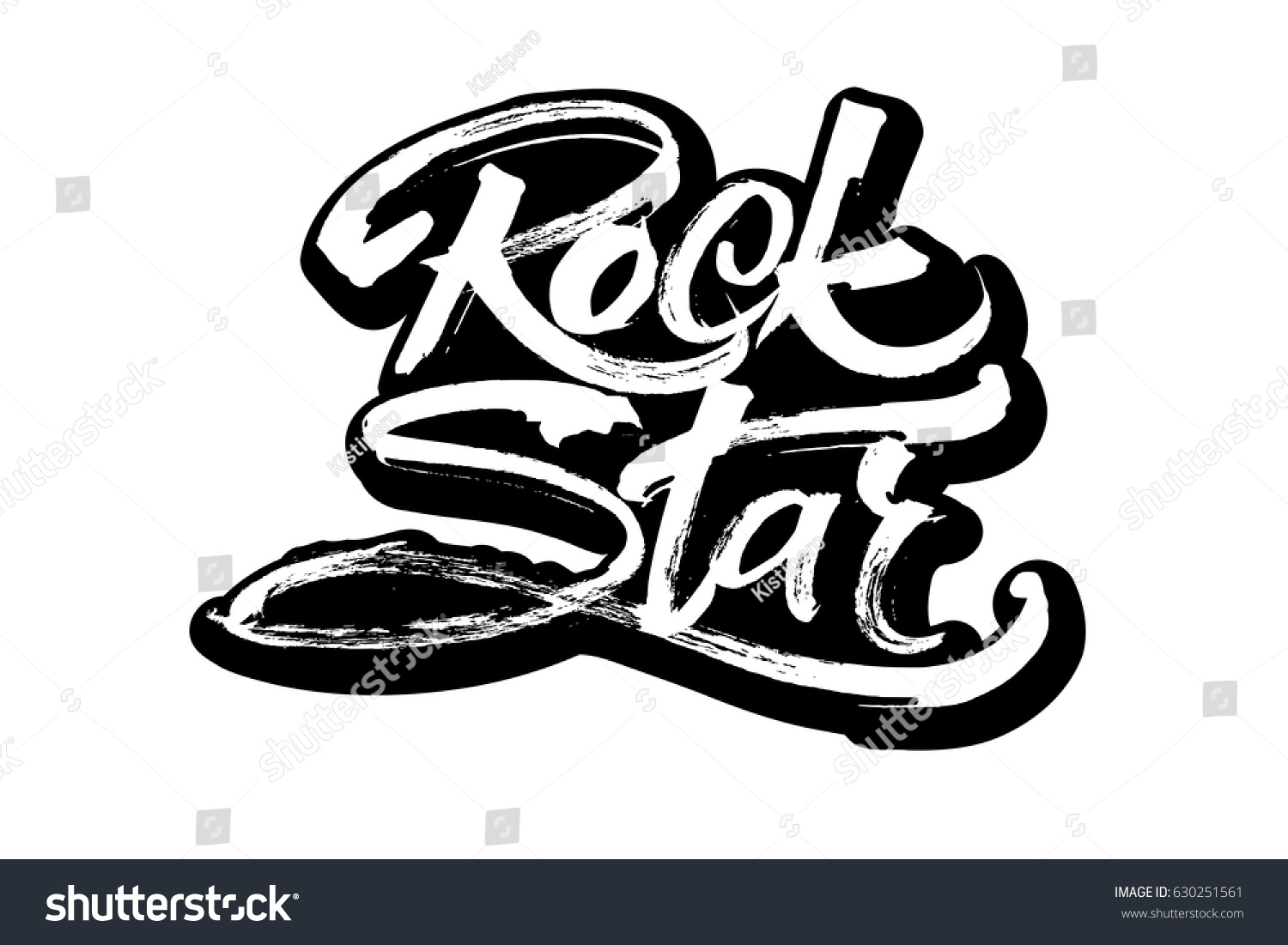 Rock Star Sticker Modern Calligraphy Hand Stock Vector (Royalty Free ...