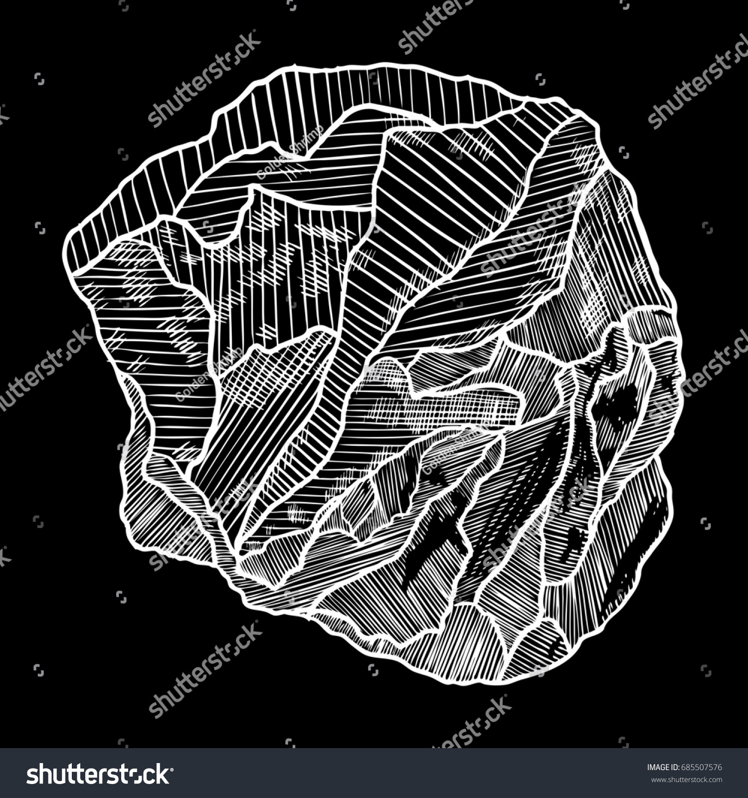 Rock Stone Hand Drawn Style Big Stock Vector 685507576 Shutterstock