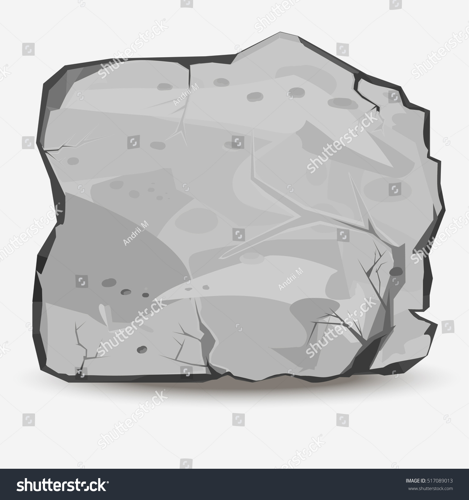 Rock Stone Style Big Boulder Mineral Stock Vector 517089013