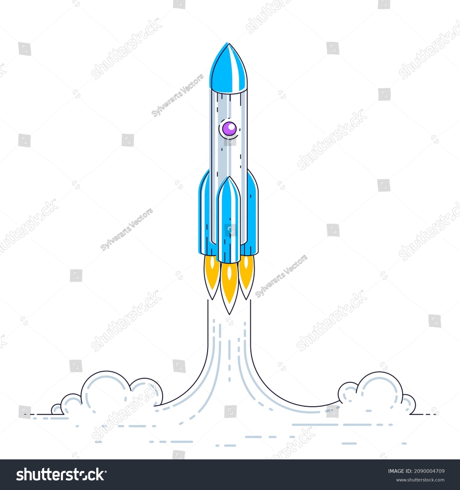 Rocket linear Images, Stock Photos & Vectors | Shutterstock