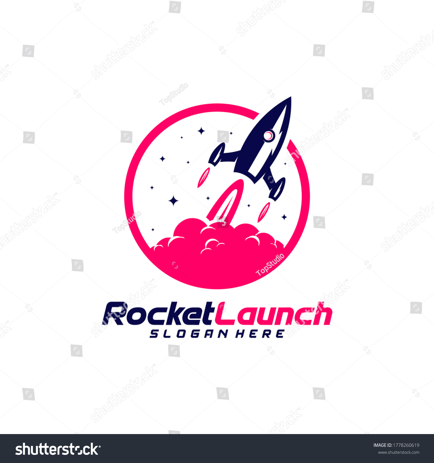 Rocket Launch Logo Design Vector Concept Stock Vector Royalty Free