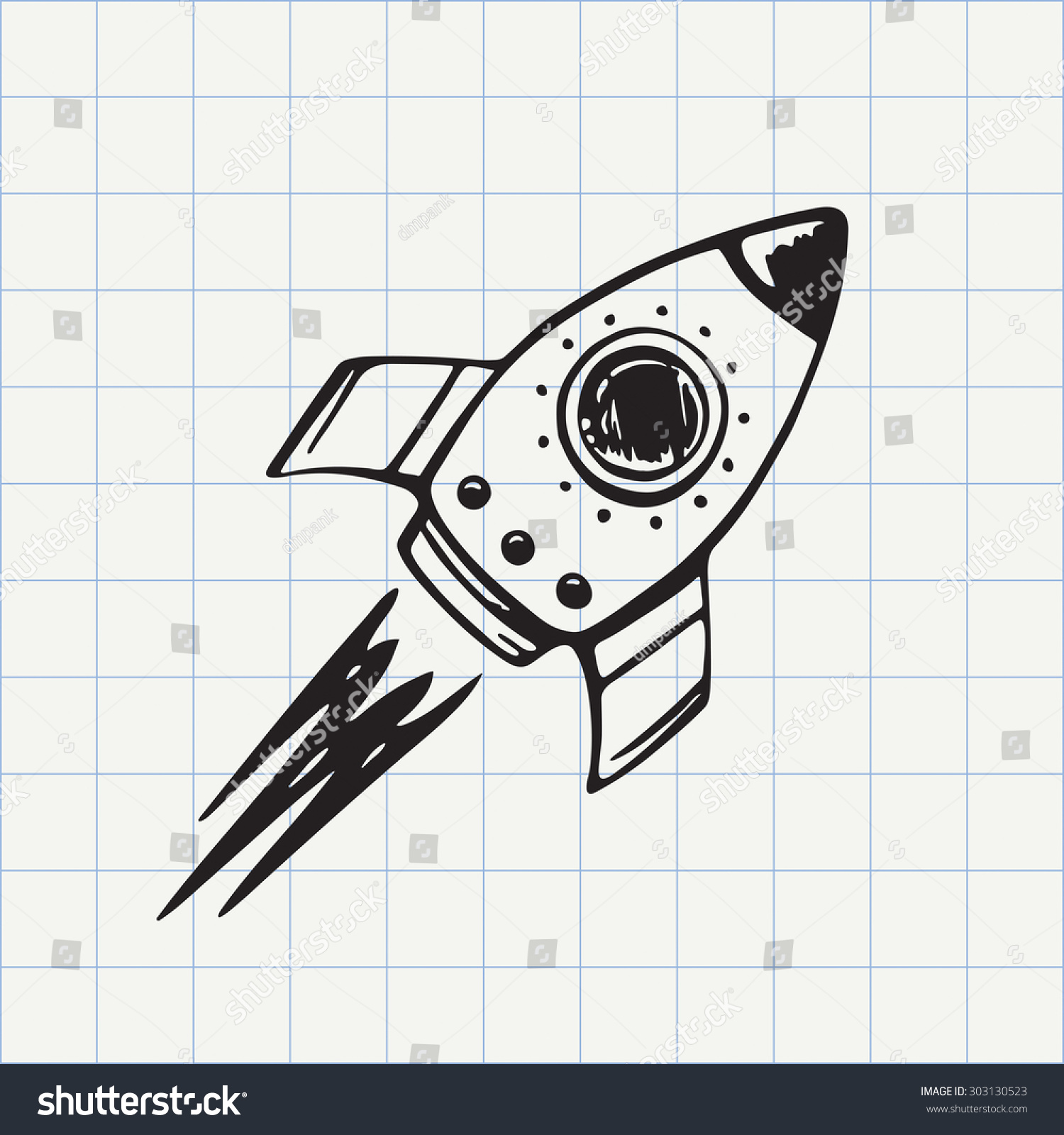  Rocket Ship Doodle Icon Hand Drawn Stock Vector 303130523 - Shutterstock