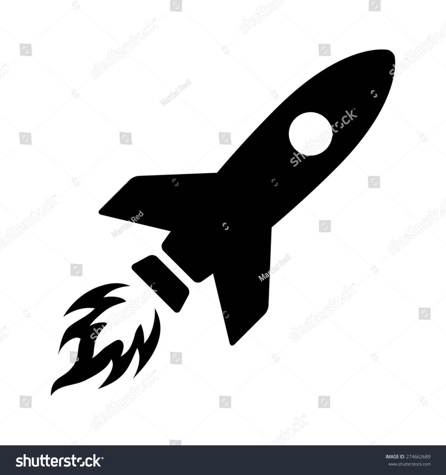 Rocket Ship Spaceship Launch Flat Icon Stock Vector 274662689 ...