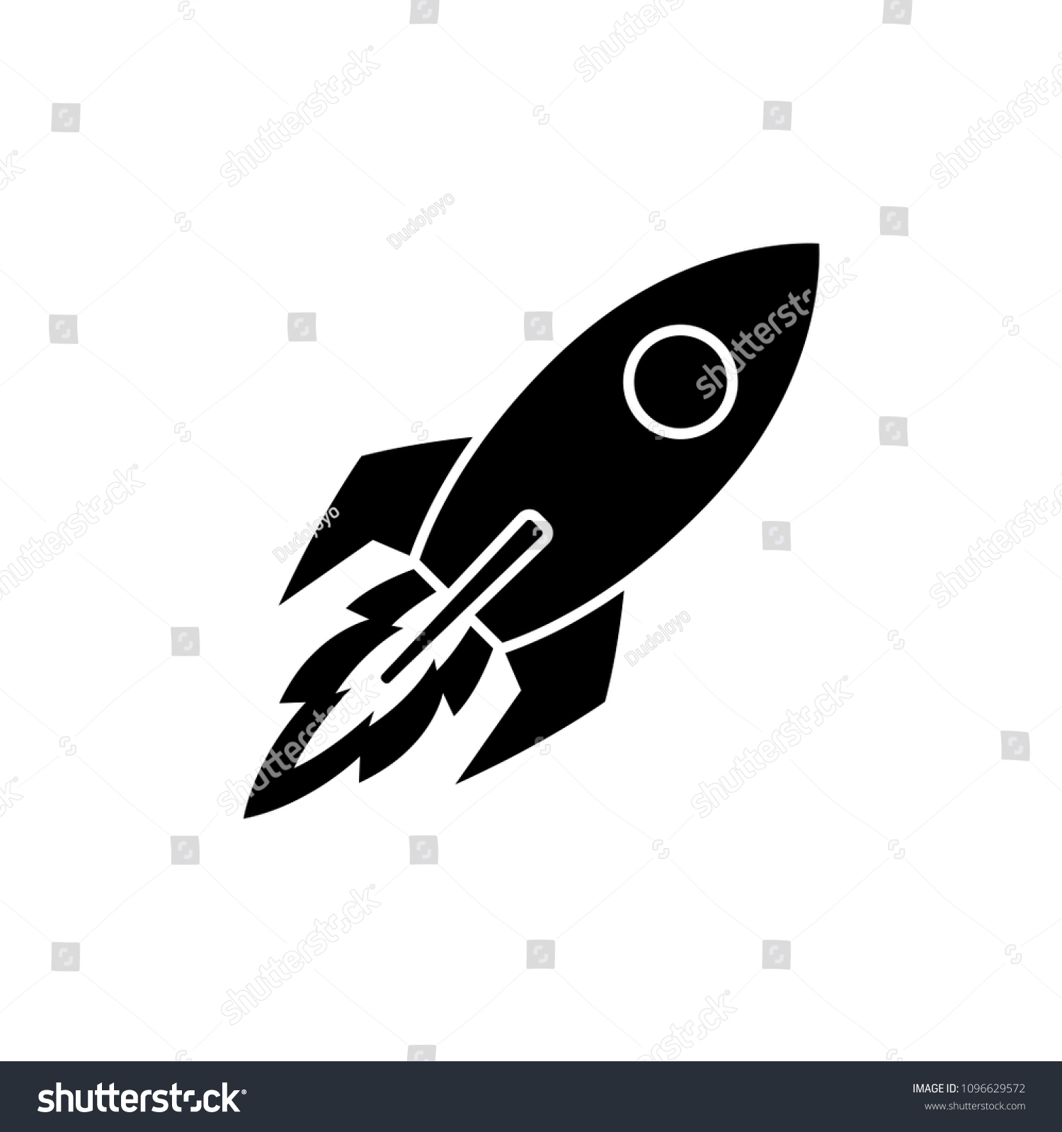 Rocket Space Icon Vector Stock Vector (royalty Free) 1096629572