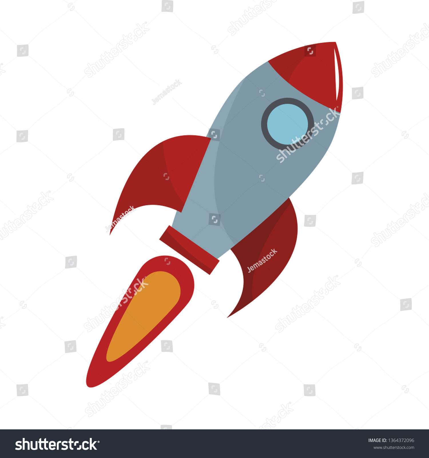 Rocket Spaceship Symbol Isolated Stock Vector (Royalty Free) 1364372096 ...