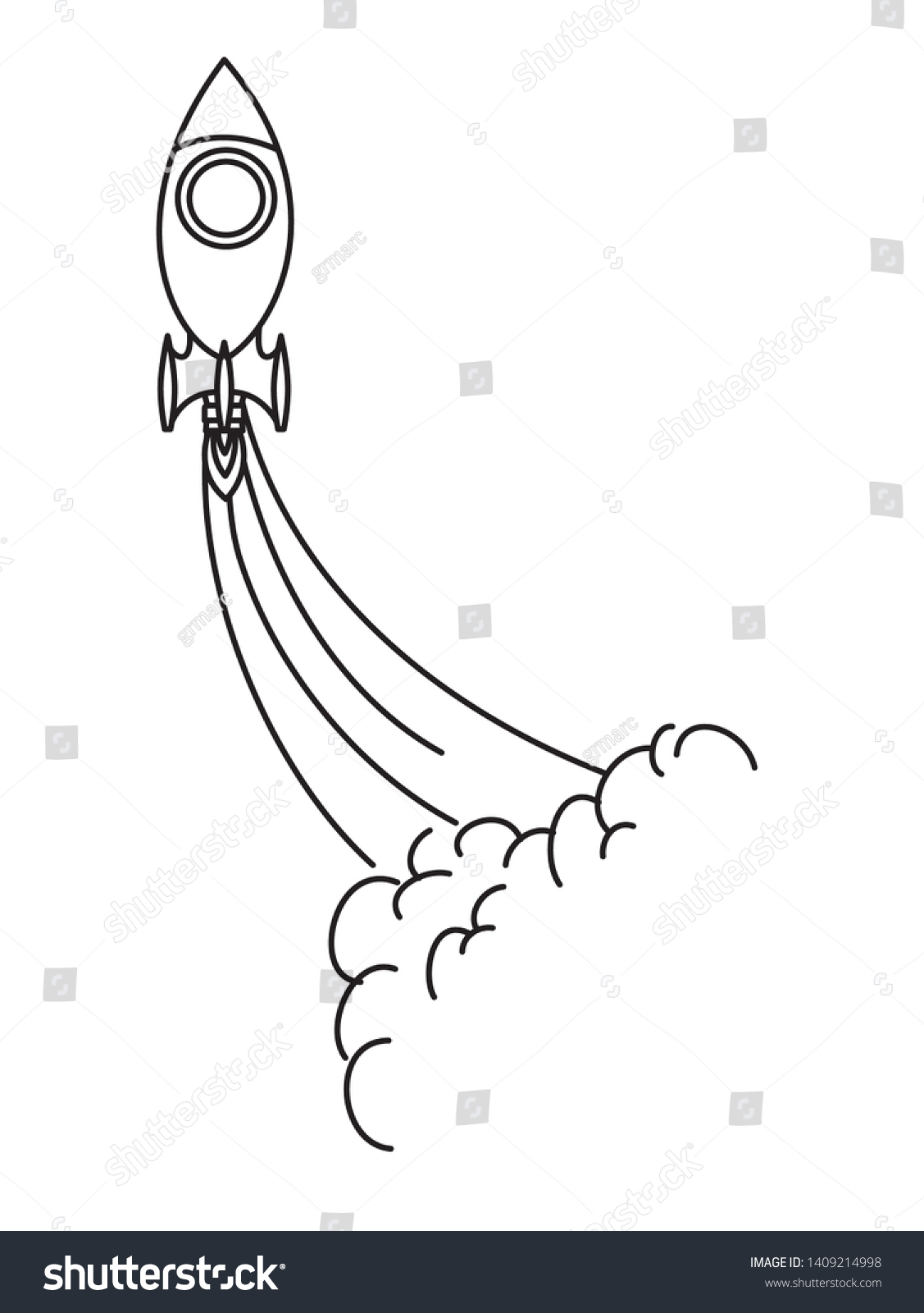 Rocket Taking Off White Background Stock Vector (royalty Free 