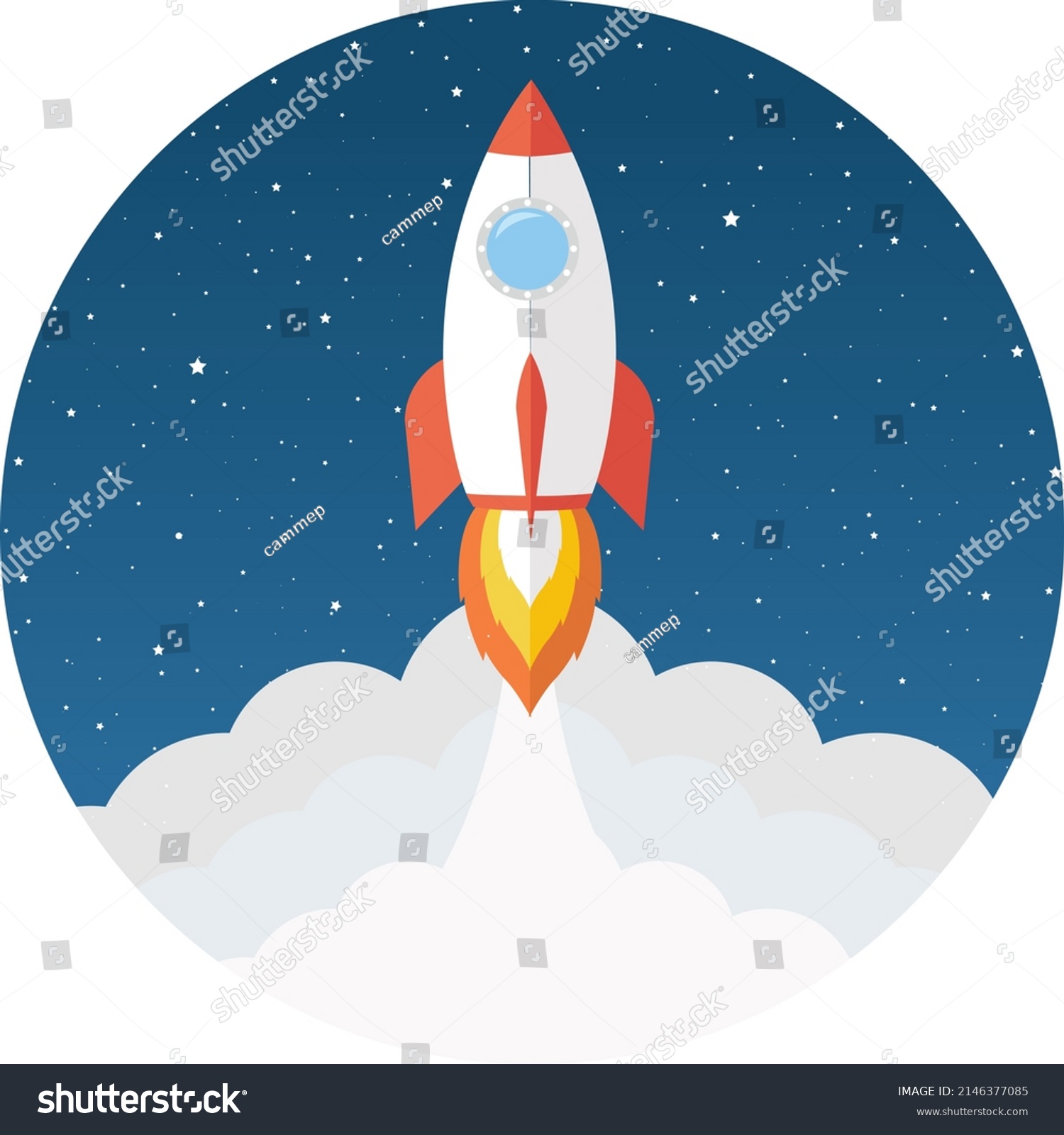 Rockets Cloud Star Poster Vector Illustration Stock Vector (Royalty ...