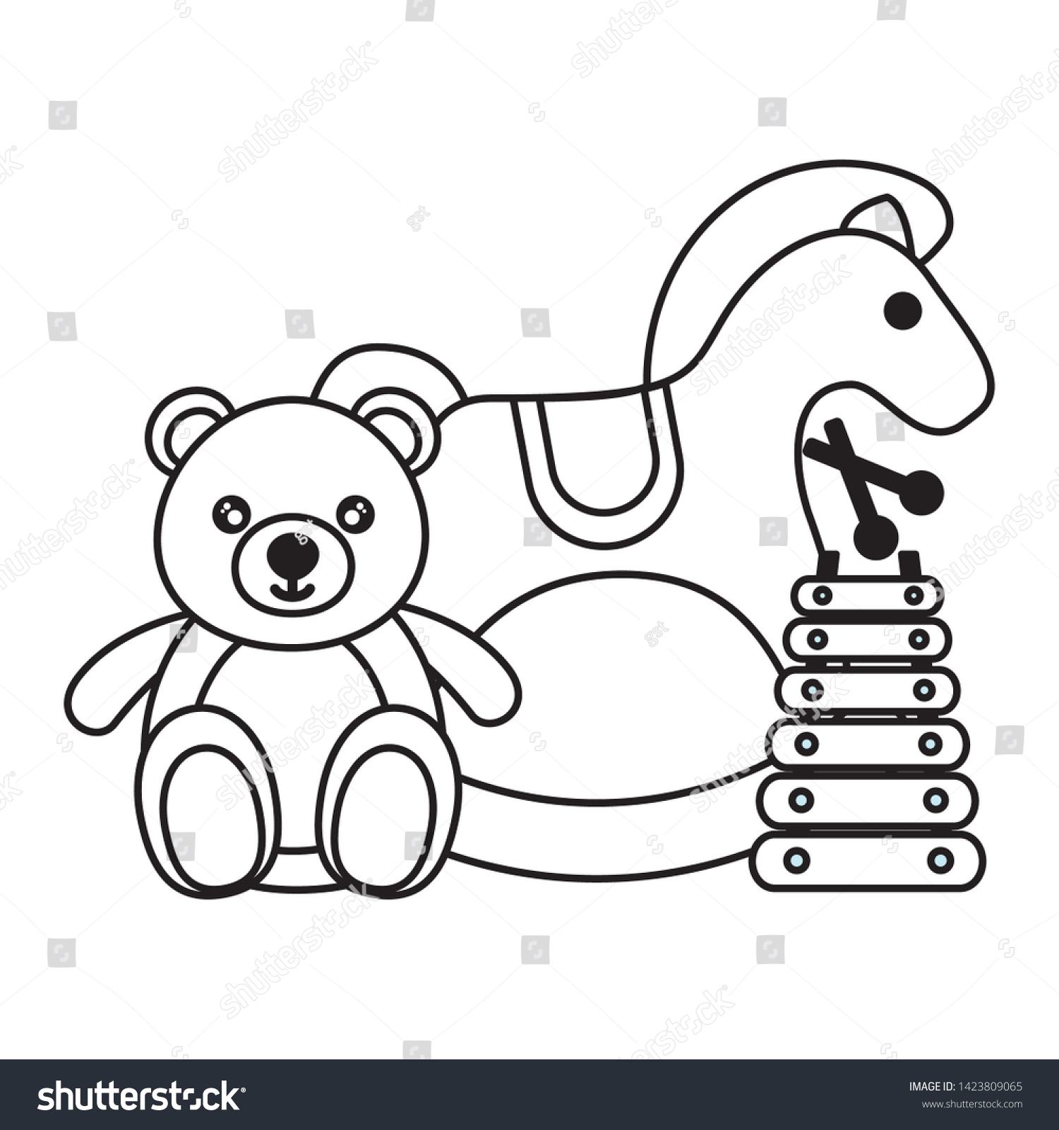 black bear rocking horse