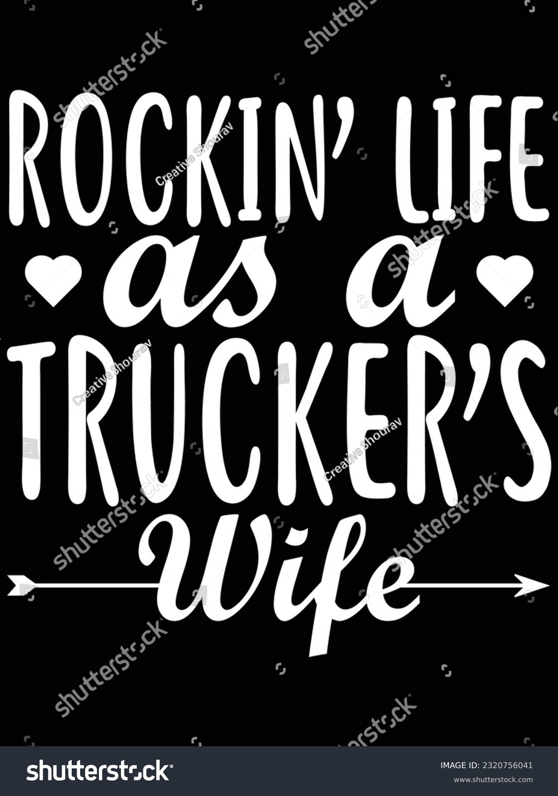 SVG of Rocking life as a trucker wife vector art design, eps file. design file for t-shirt. SVG, EPS cuttable design file svg