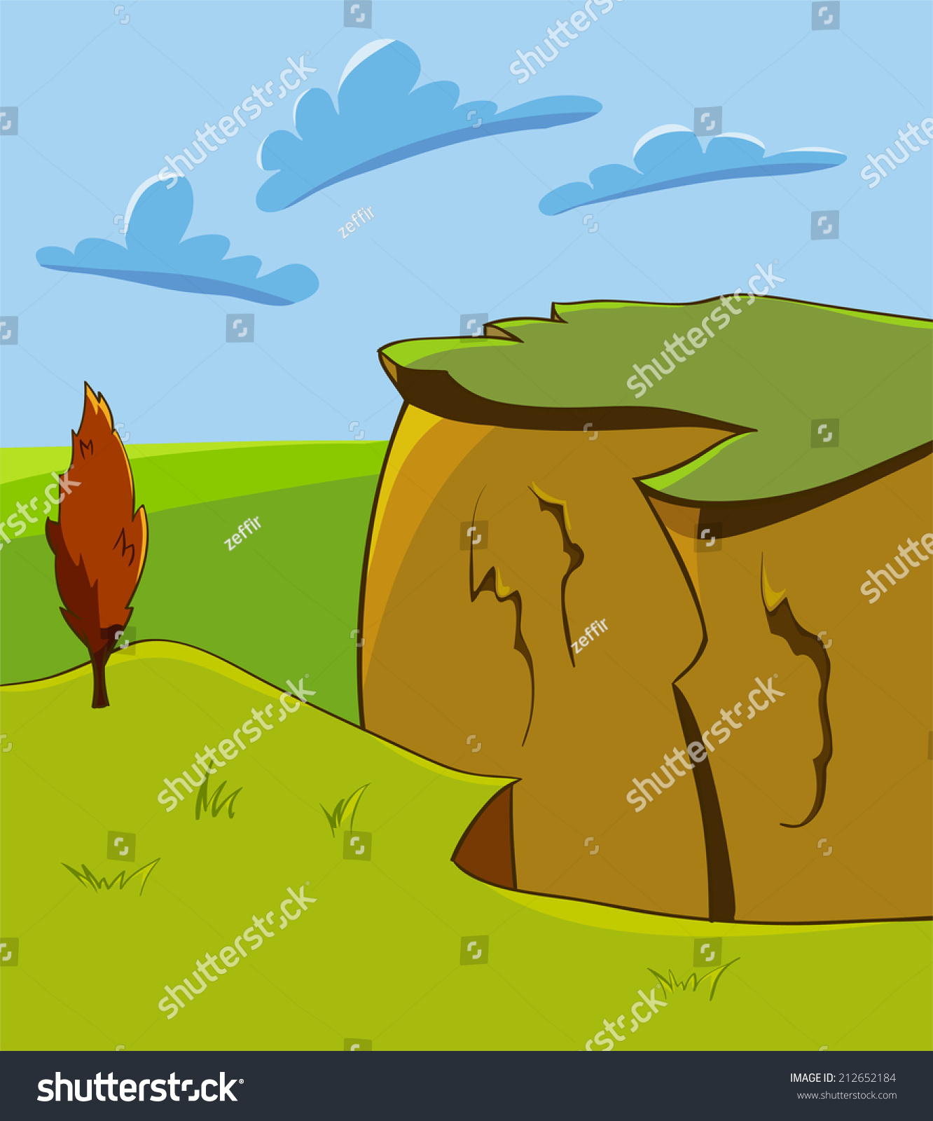 Rocky Landscape Cliff Stock Vector (Royalty Free) 212652184 | Shutterstock