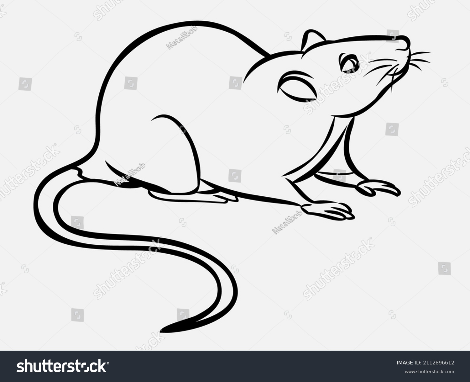 Rodent Rodent Silhouette Icon Rat Drawn Stock Vector (Royalty Free ...