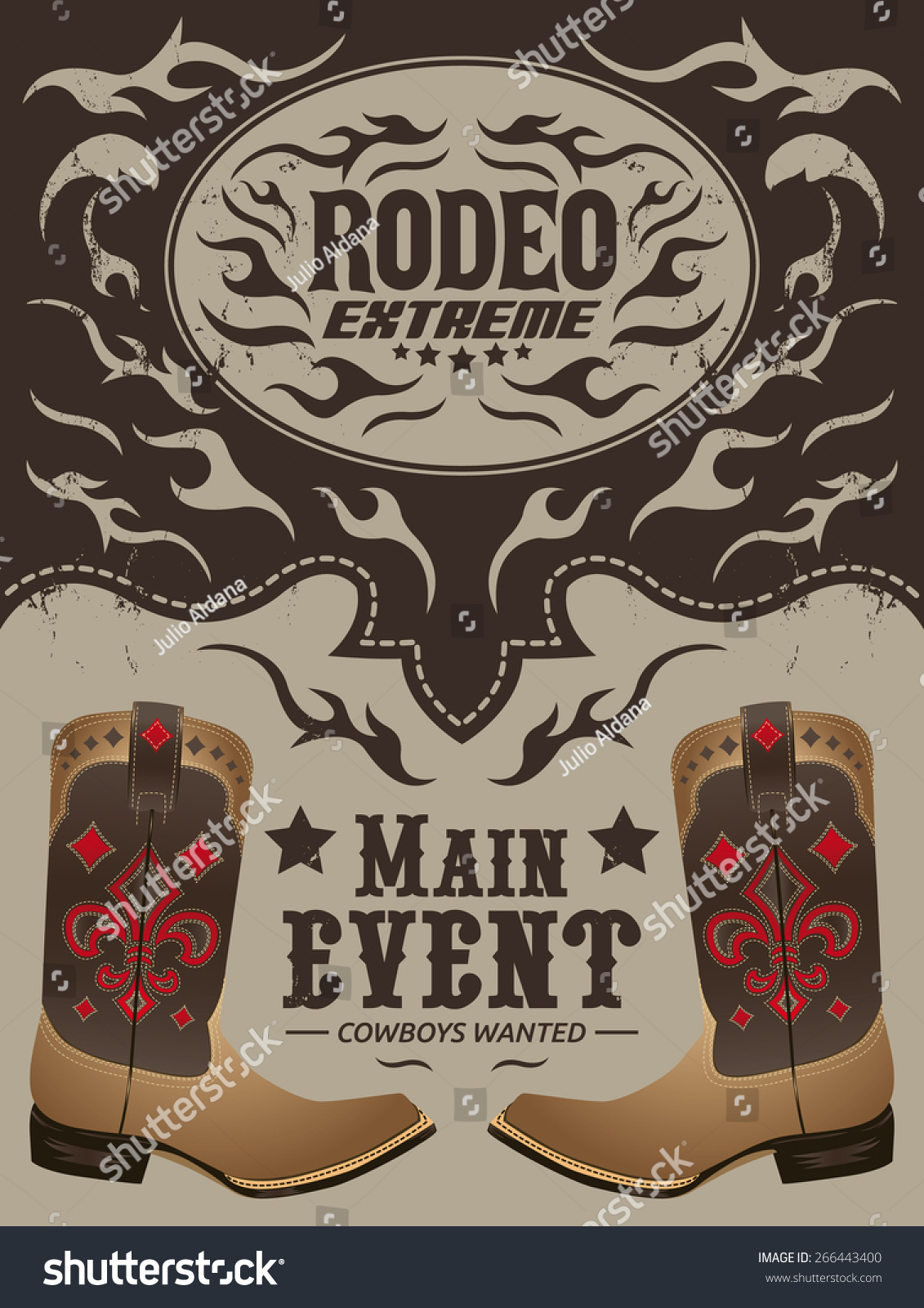 Rodeo Extreme - Cowboy Event Poster Vector - Invitation Template ...