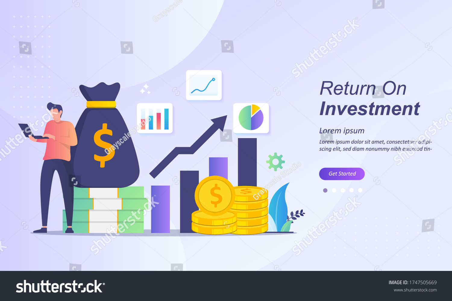 Roi Concept Return On Investment People Stock Vector (royalty Free 