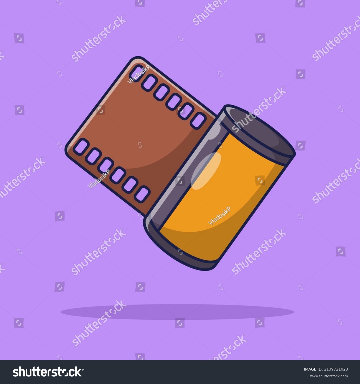 Roll Film Flat Vector Illustration Icon Stock Vector (Royalty Free ...