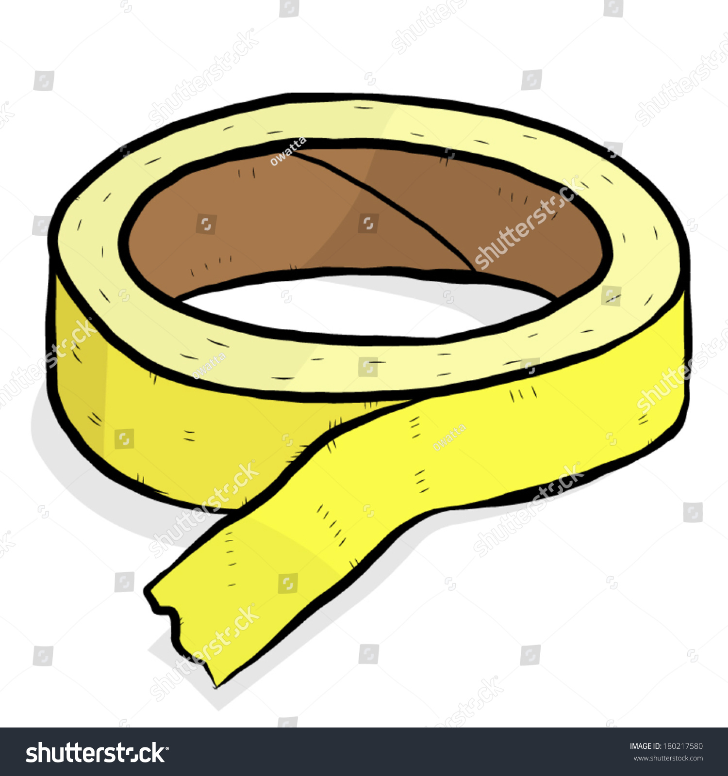 Roll Adhesive Paper Tape Yellow Color Stock Vector 180217580 - Shutterstock