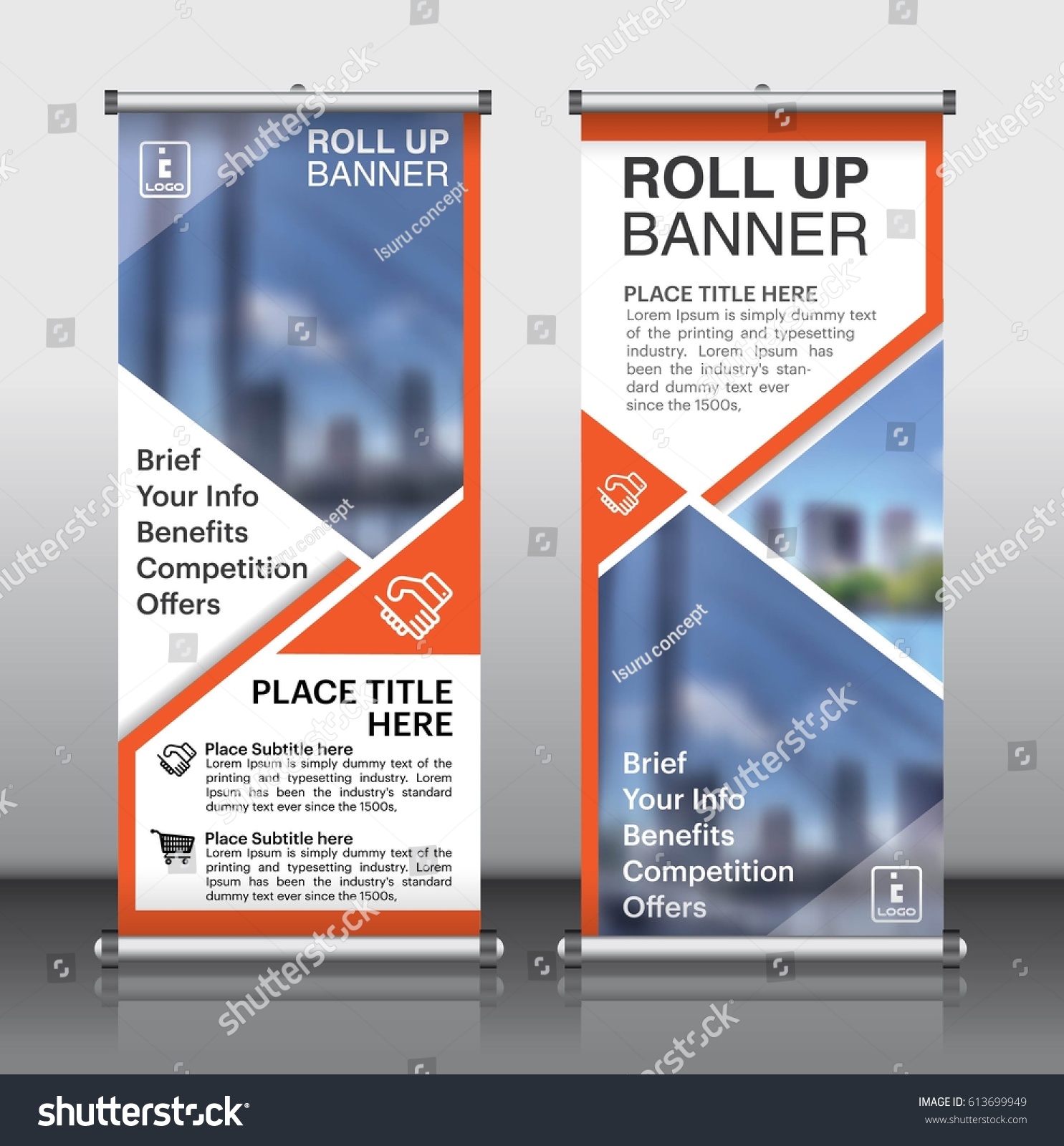  Roll Banner Design Template Vector Abstract Stock Vector 