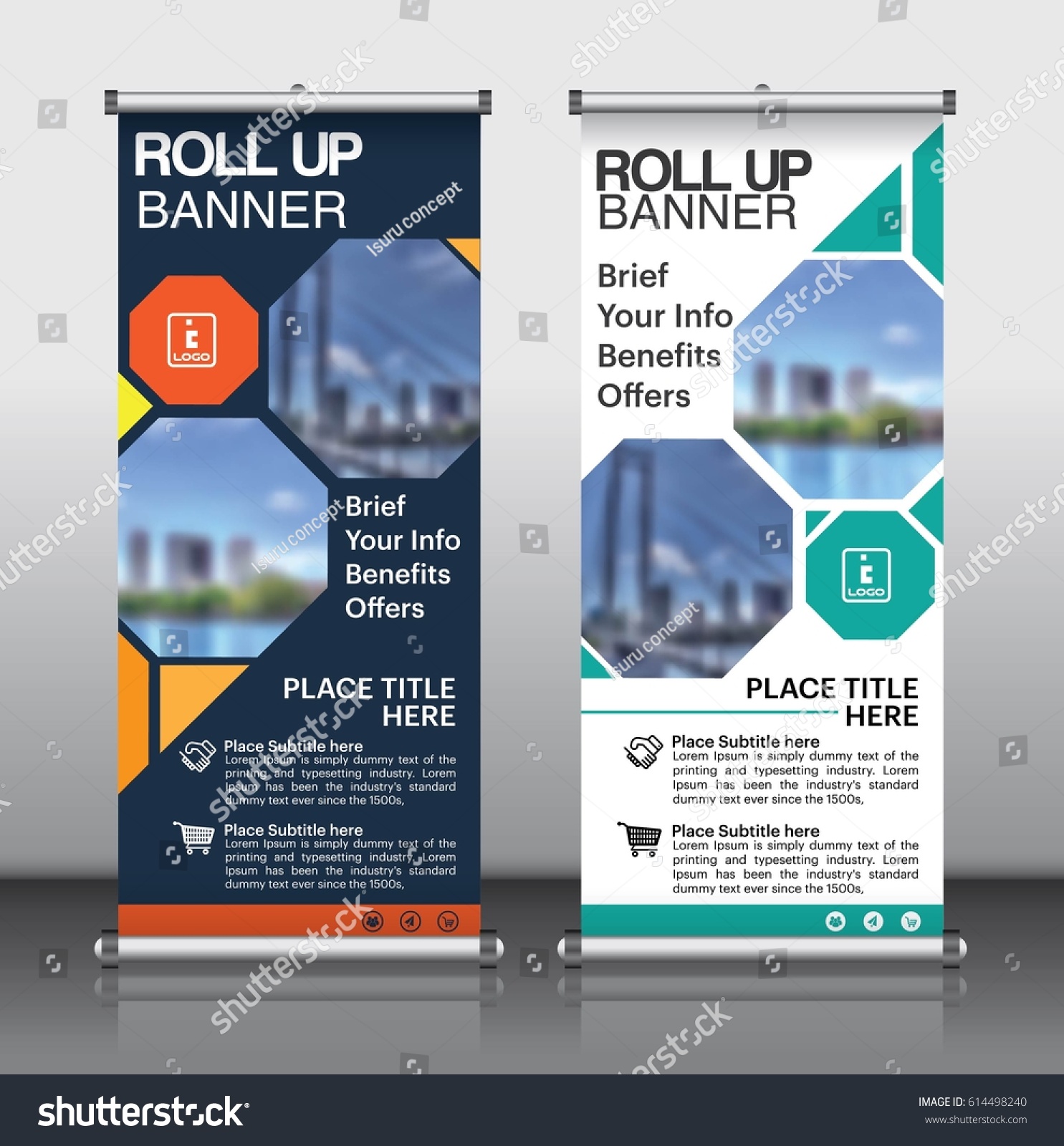 Roll Banner Design Template Vector Abstract Stock Vector Royalty Free