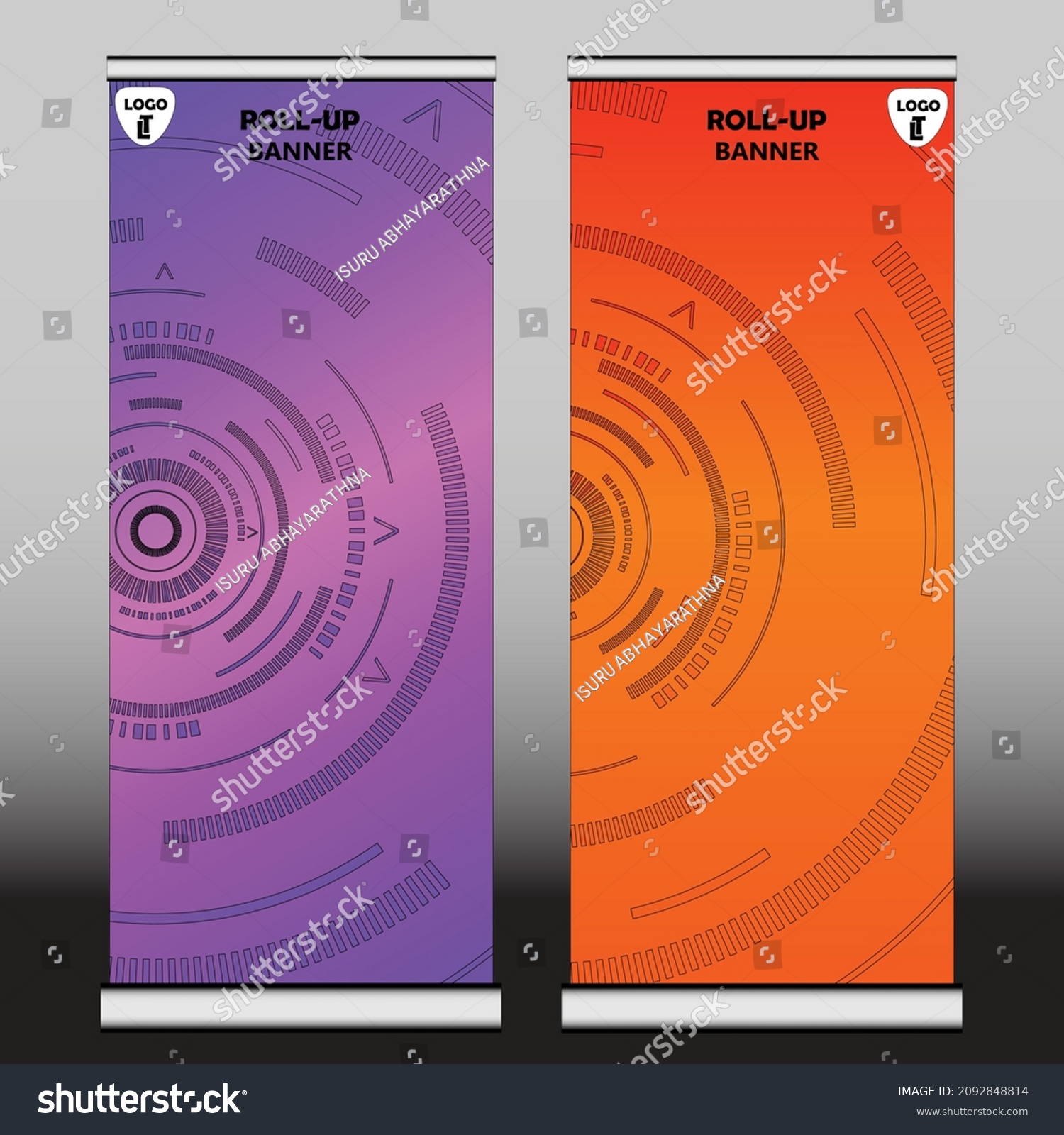 Roll Banner Design Template Vector Illustration Stock Vector (Royalty ...
