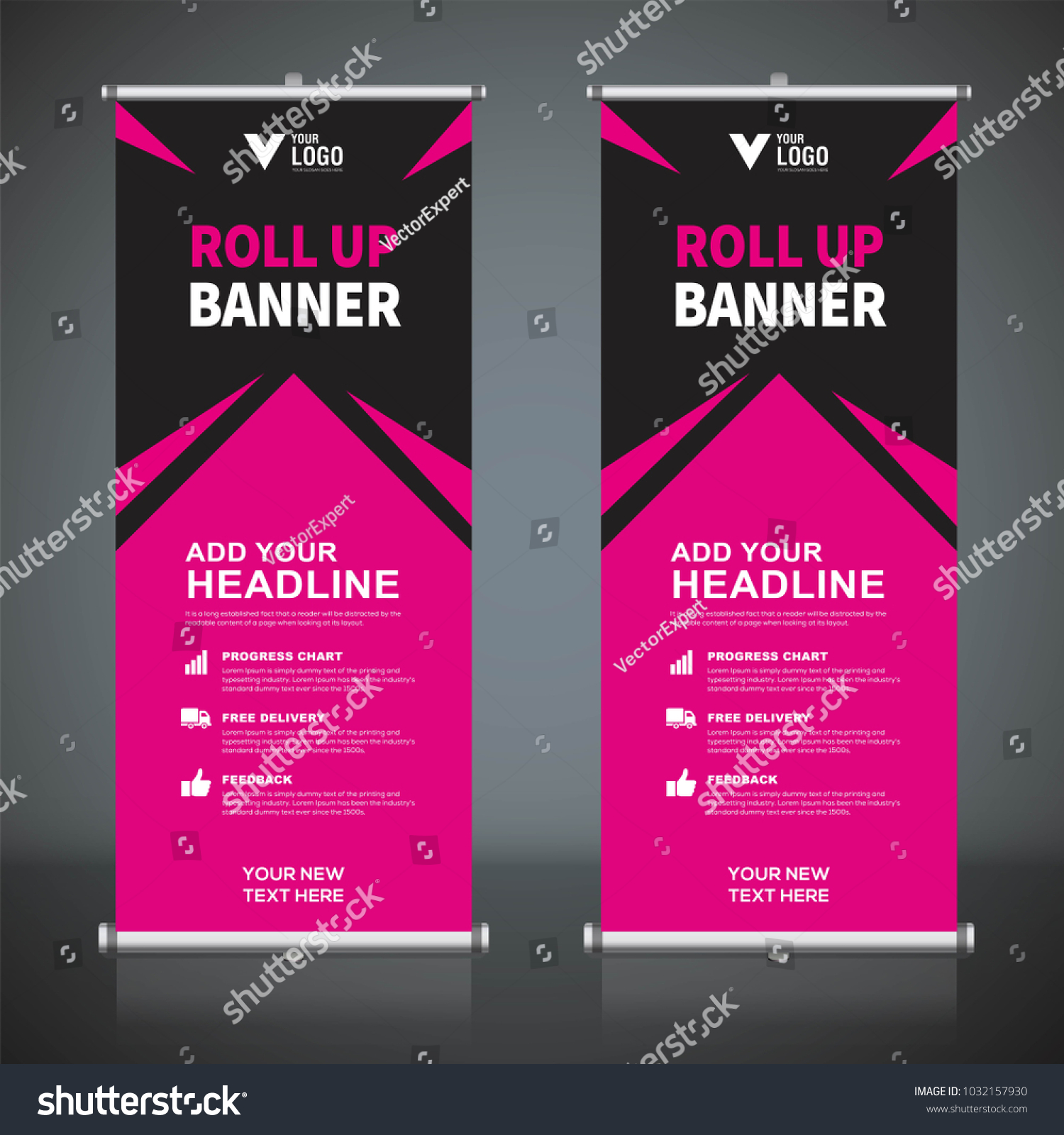 Roll Banner Design Template Vertical Abstract Stock Vector Royalty Free