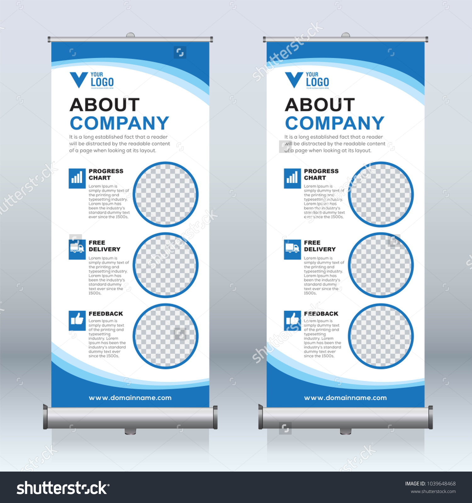 Roll Banner Design Template Vertical Abstract Stock Vector Royalty Free