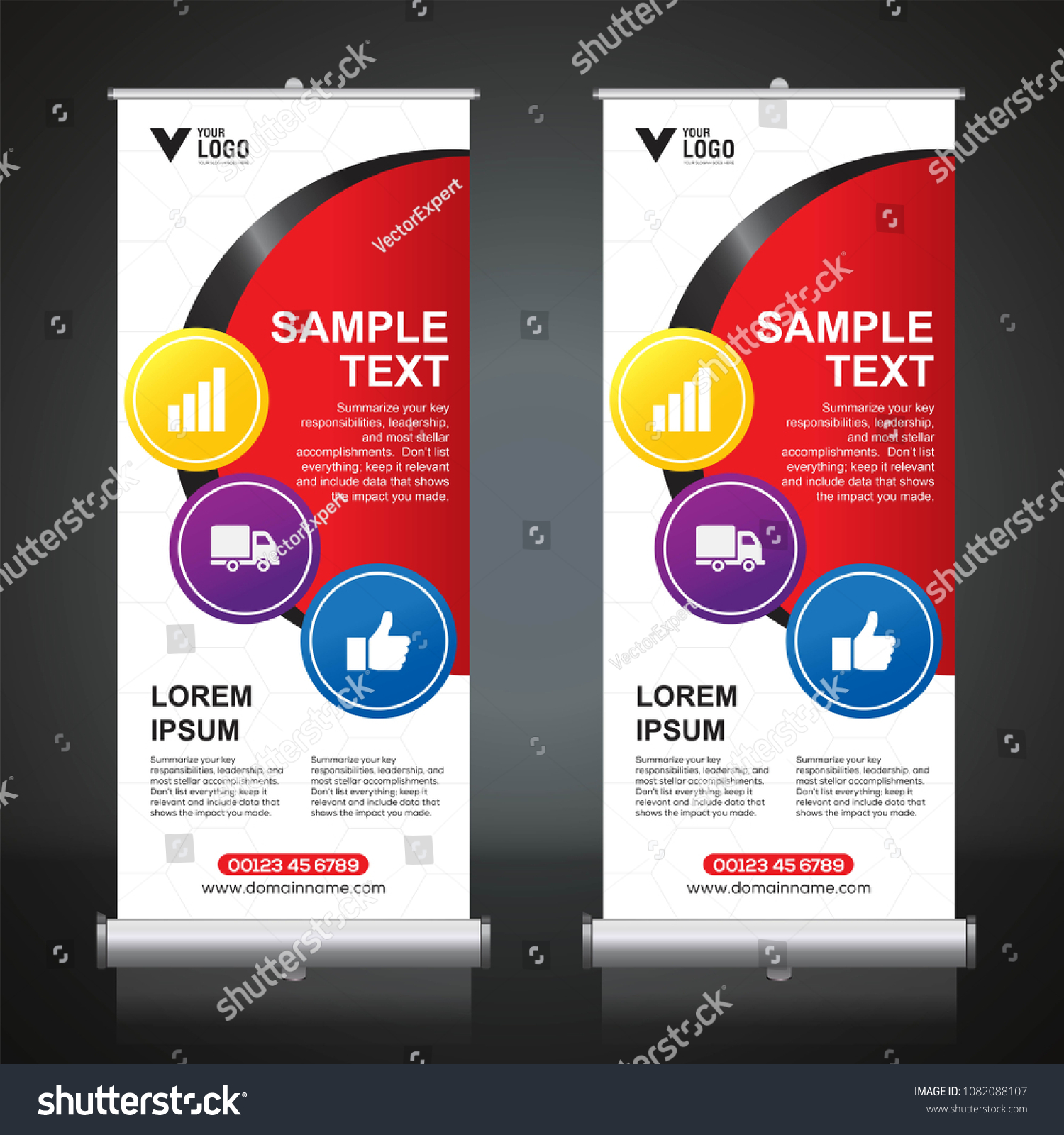 Roll Banner Design Template Vertical Abstract Stock Vector Royalty Free