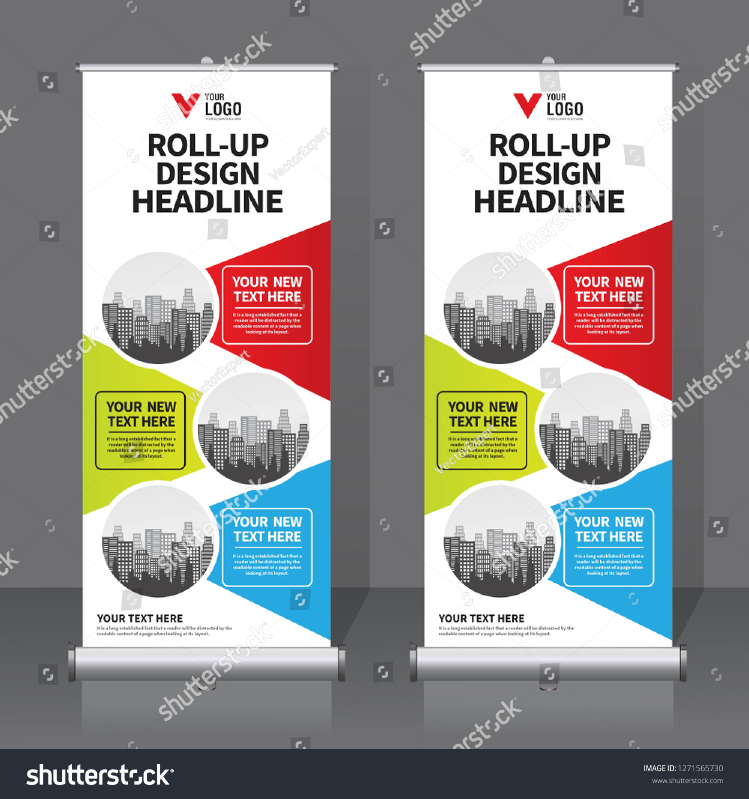 Roll Banner Design Template Vertical Abstract Stock Vector Regarding Retractable Banner Design Templates