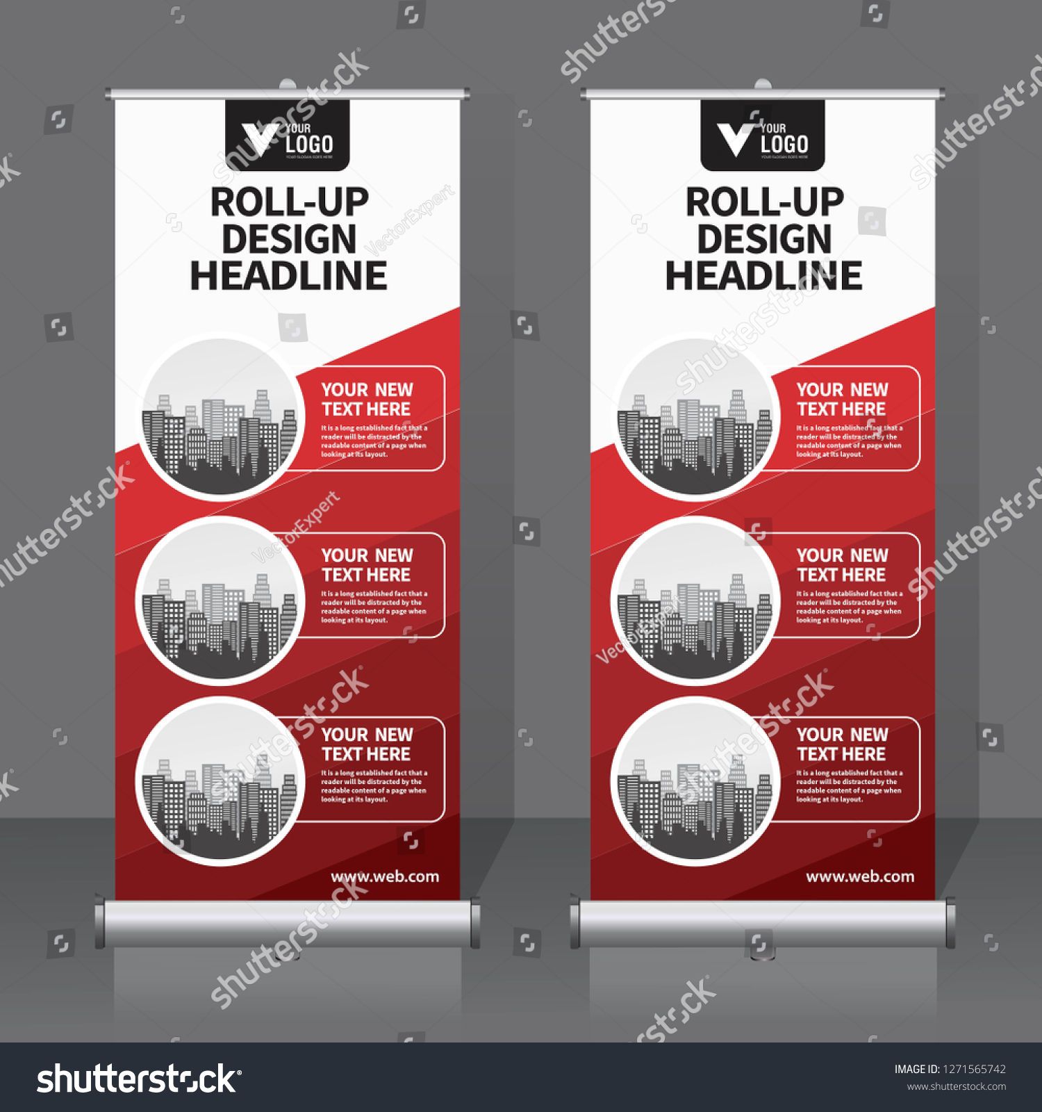 Roll Banner Design Template Vertical Abstract Stock Vector Inside Retractable Banner Design Templates