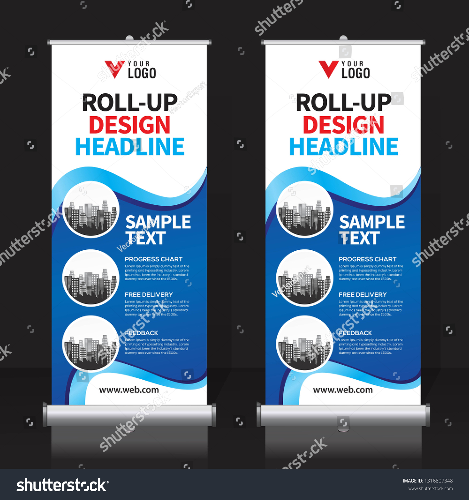 Roll Banner Design Template Vertical Abstract Stock Vector Royalty Free