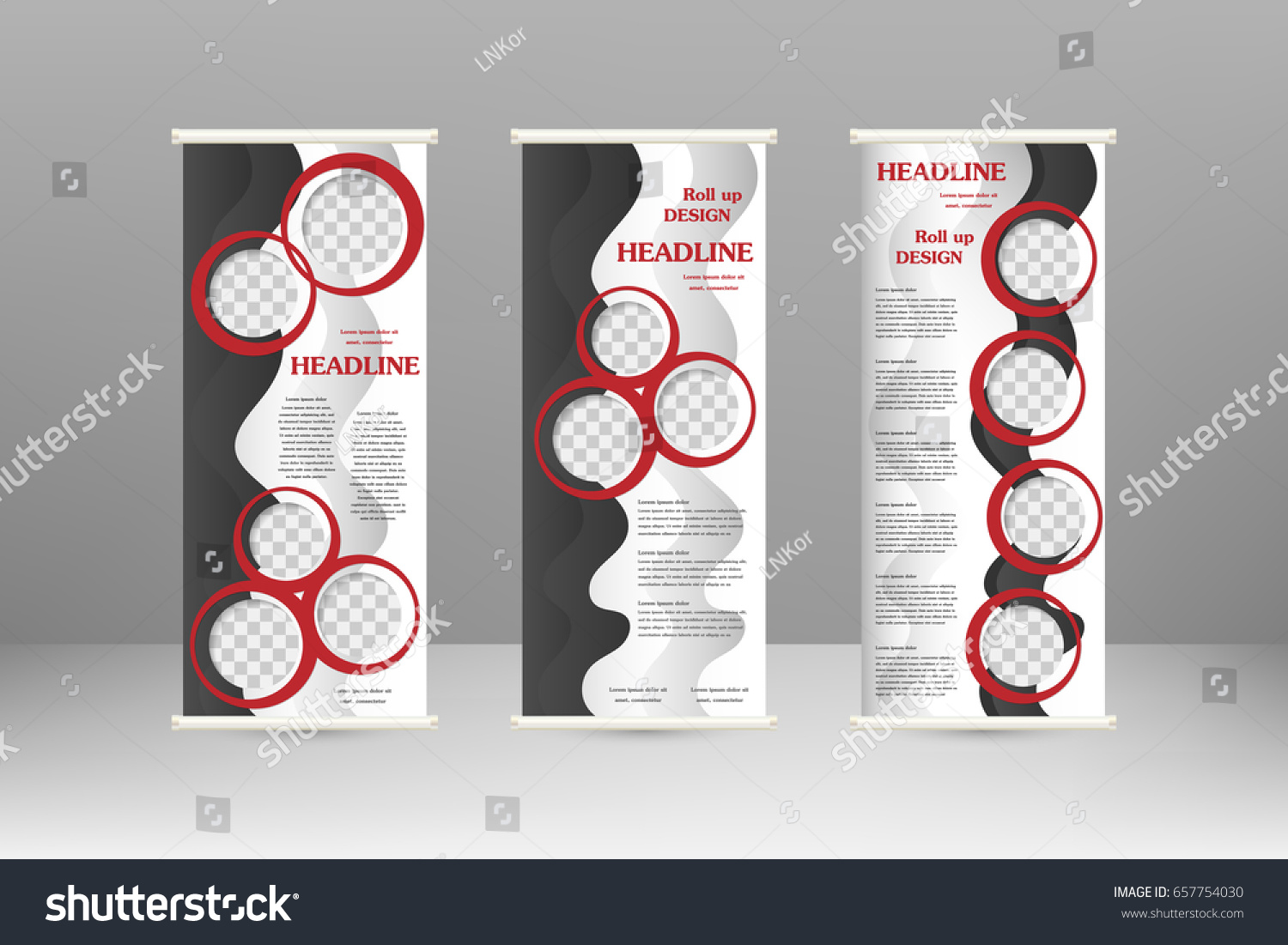 Roll Banner Stand Design Advertisement Poster Stock Vector Royalty Free