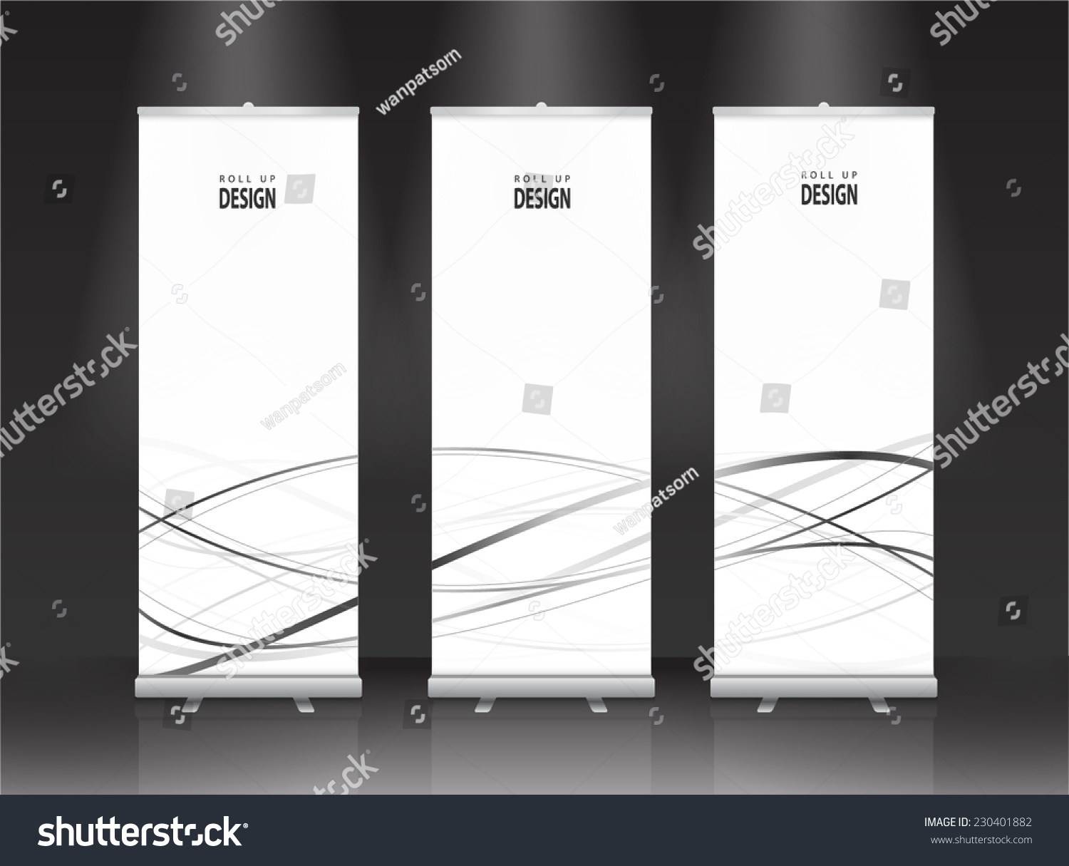 Roll Banner Stand Design Vector Stock Vector (Royalty Free) 230401882 ...