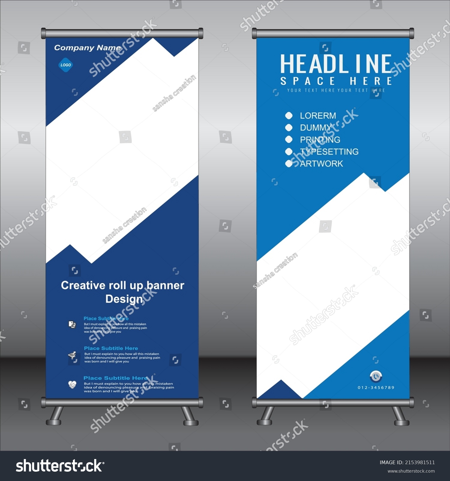 Roll Banner Template Designbanner Layout Advertisement Stock Vector ...