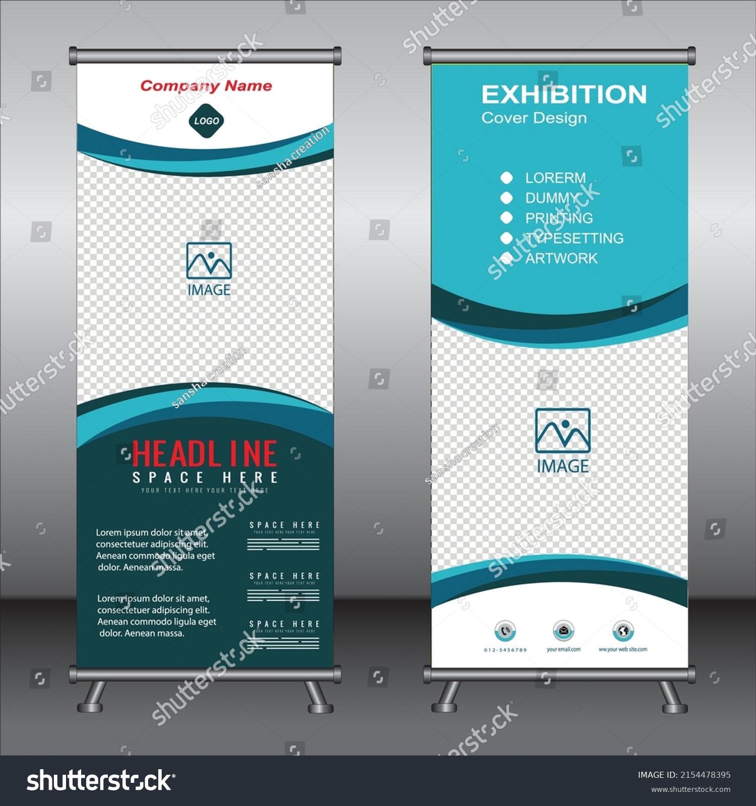 Roll Banner Template Designbanner Layout Advertisement Stock Vector ...