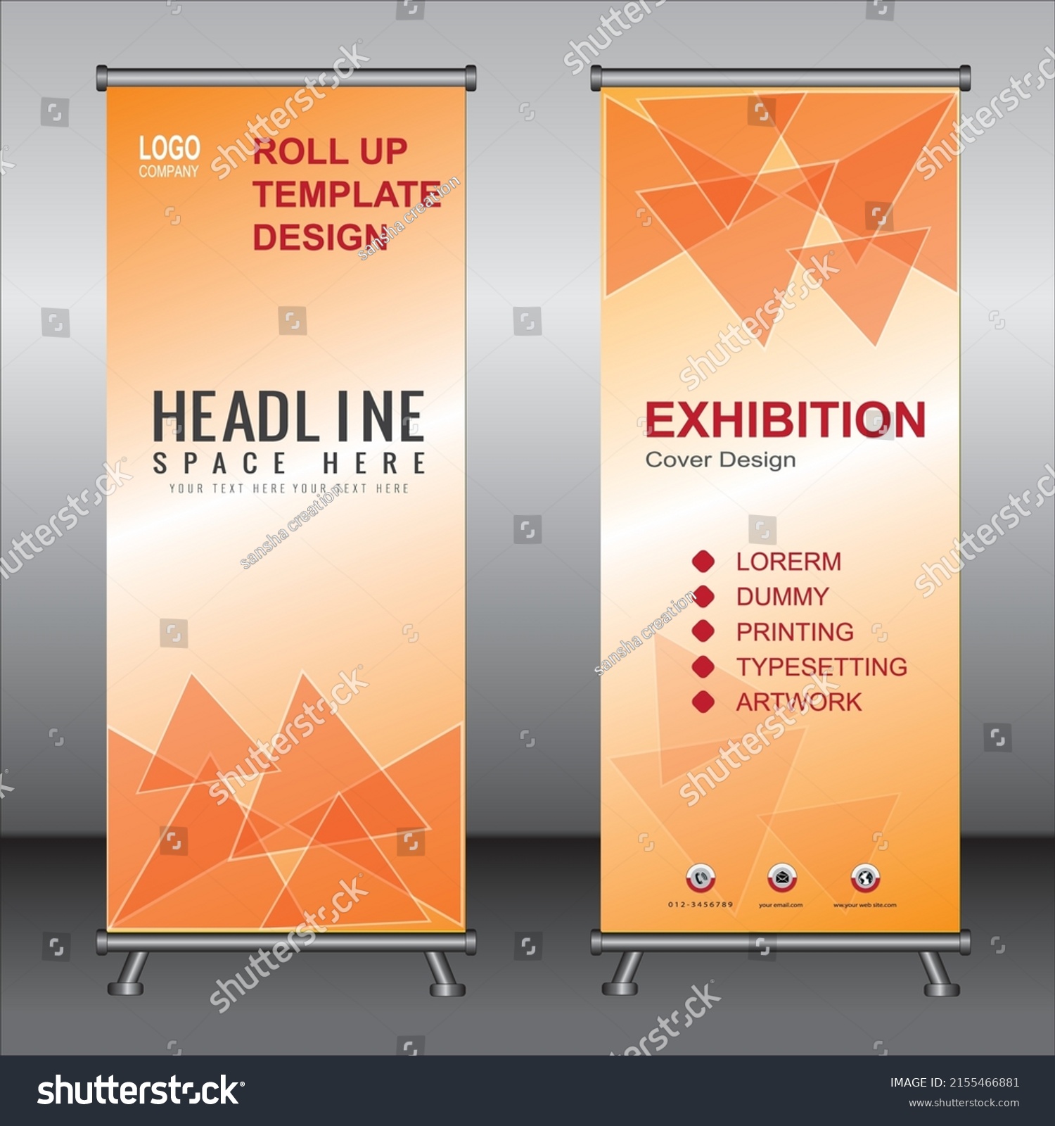 Roll Banner Template Designbanner Layout Advertisement Stock Vector ...
