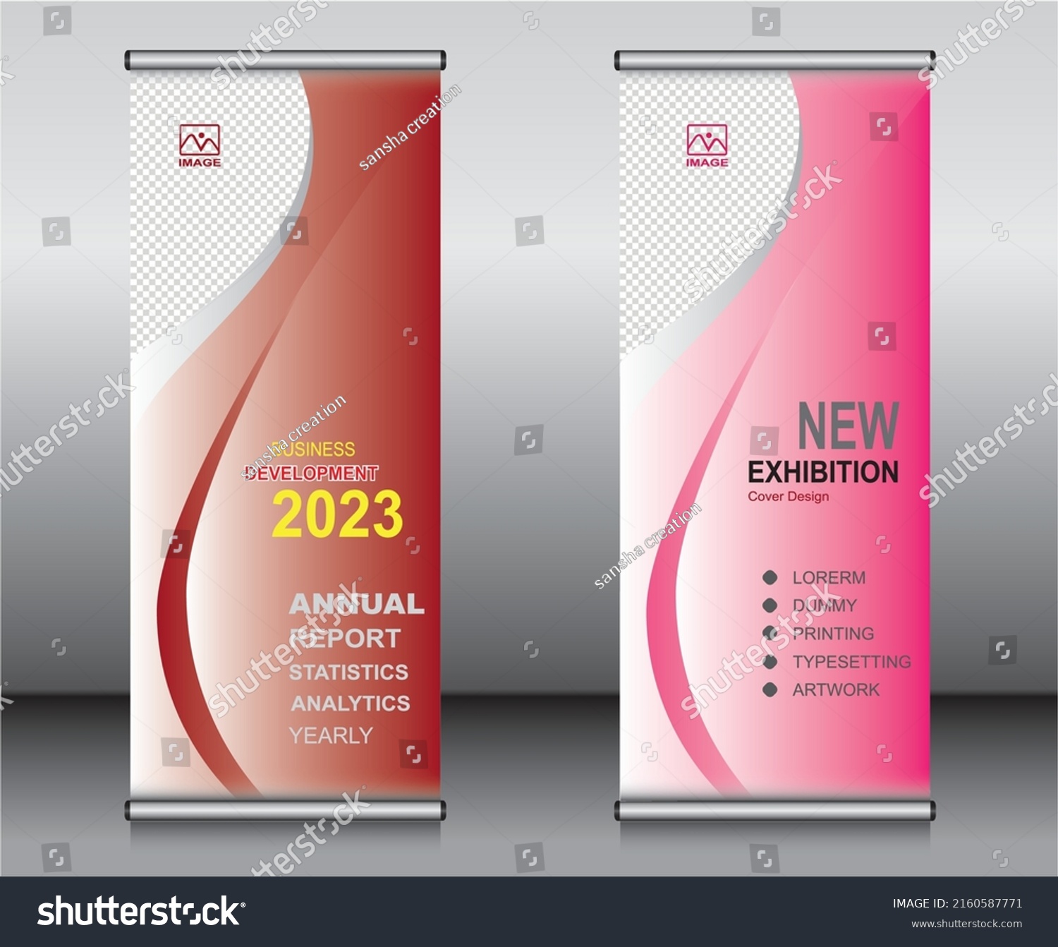 Roll Banner Template Designbanner Layout Advertisement Stock Vector ...