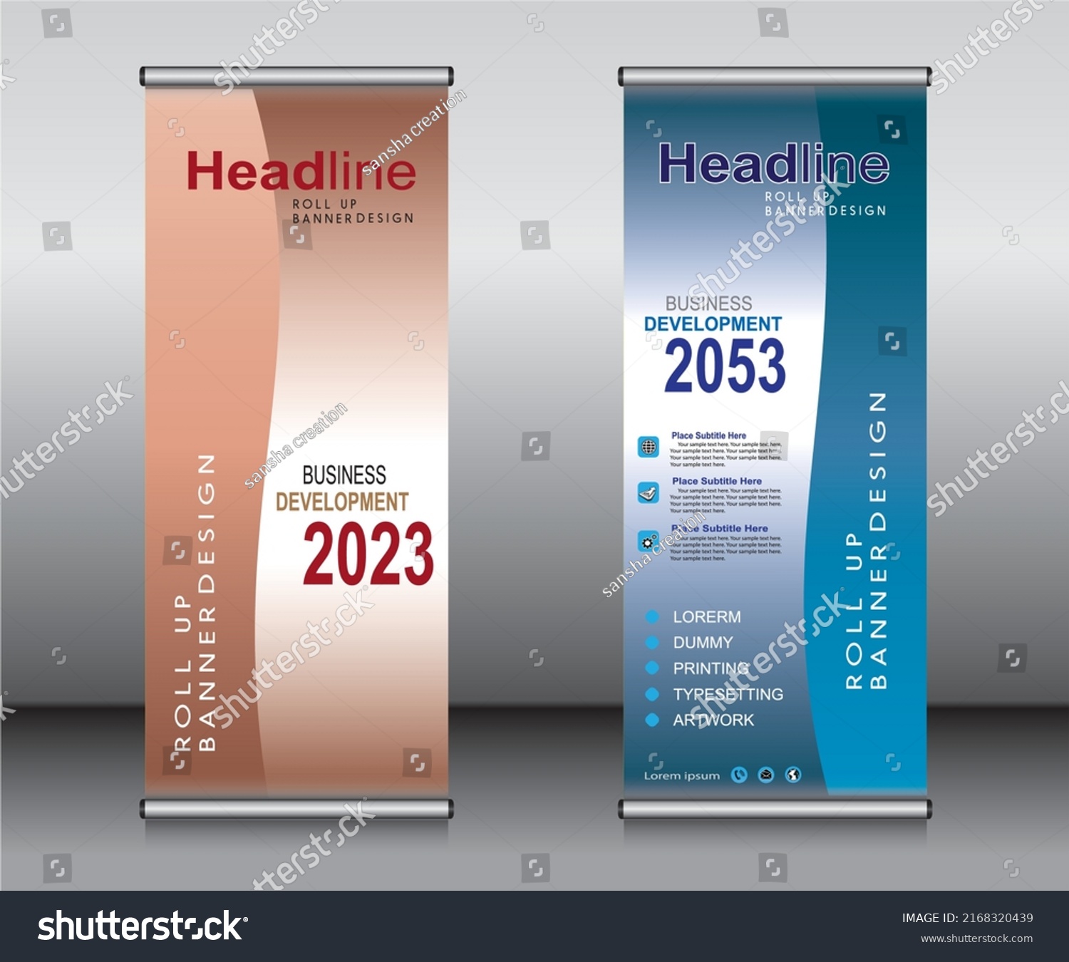 Roll Banner Template Design Banner Layout Stock Vector (Royalty Free ...