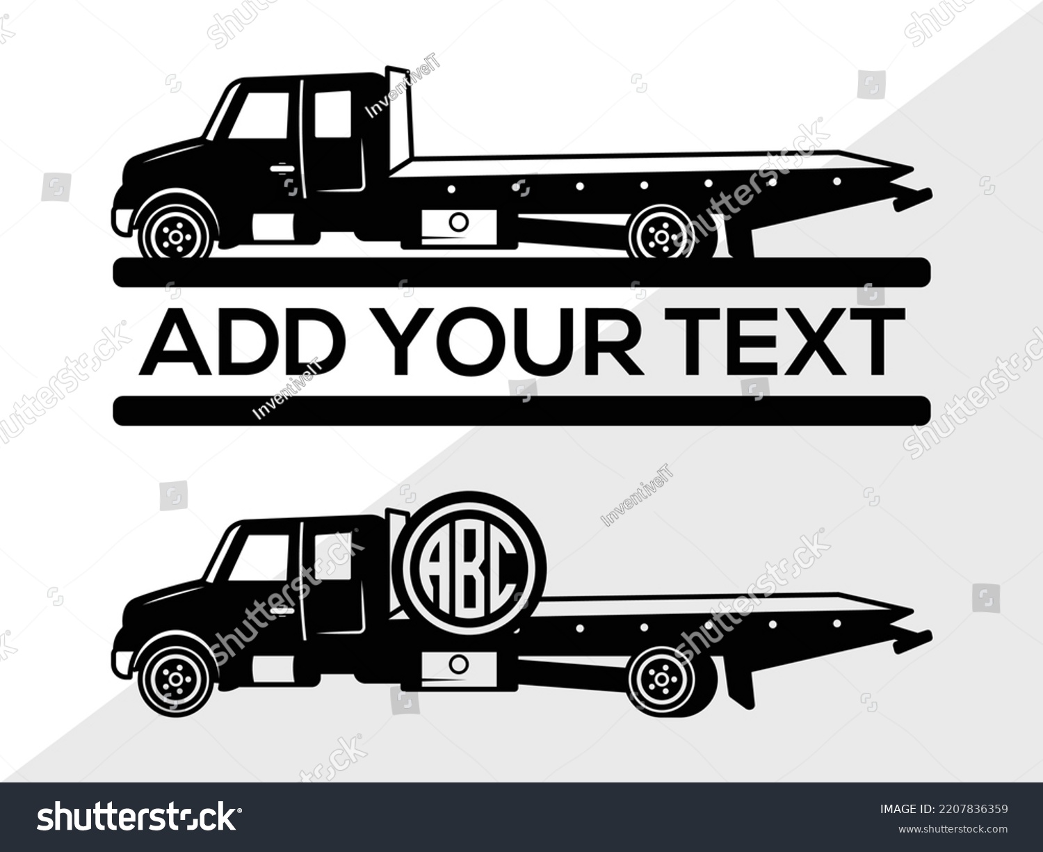 SVG of Rollback Truck Monogram SVG Printable Vector Illustration svg